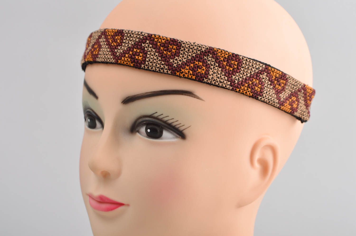 Handmade embroidered headband stylish hair accessory beautiful headband photo 5