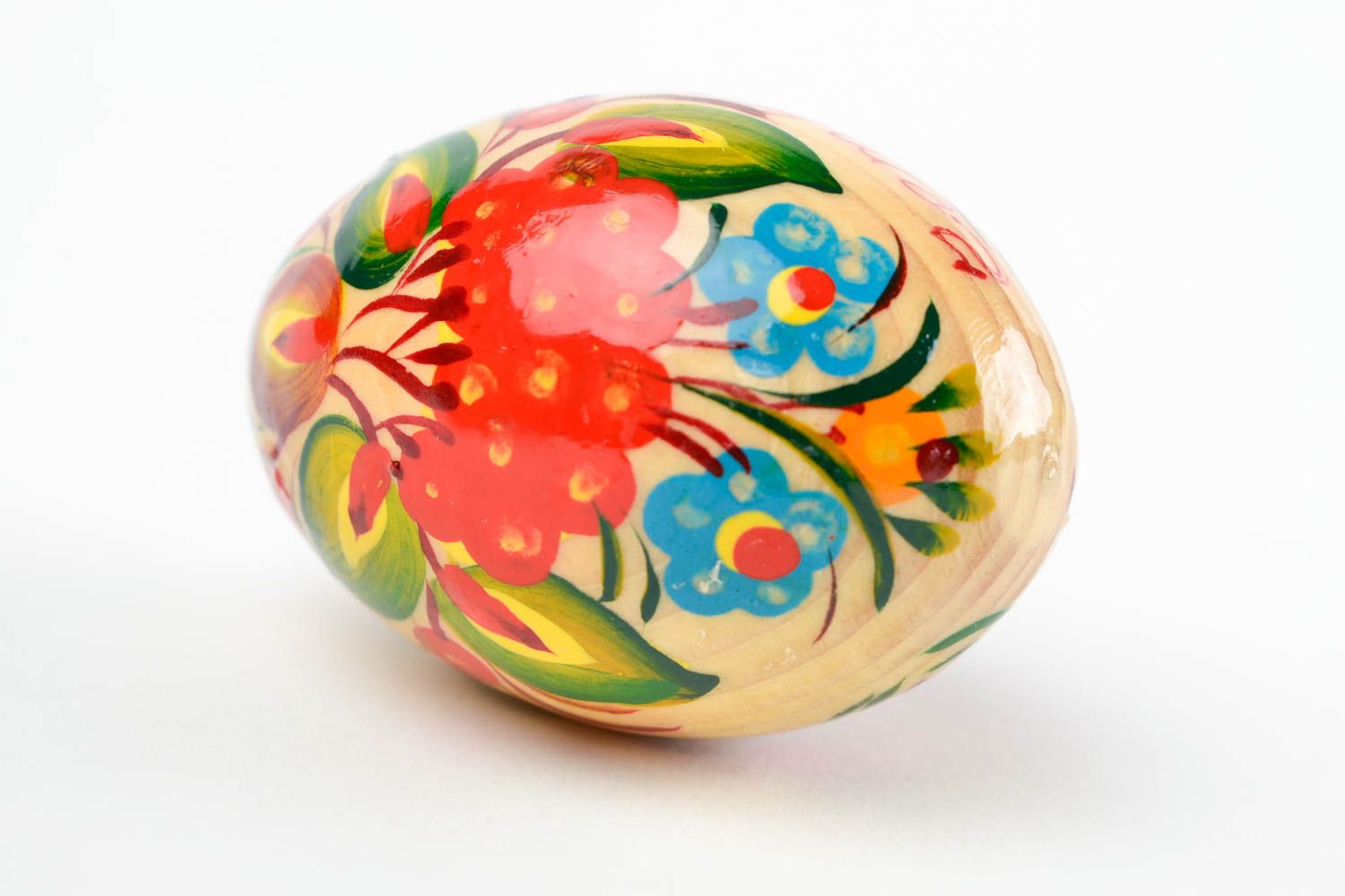Unusual handmade Easter egg painted wooden egg small gifts decorative use only photo 5