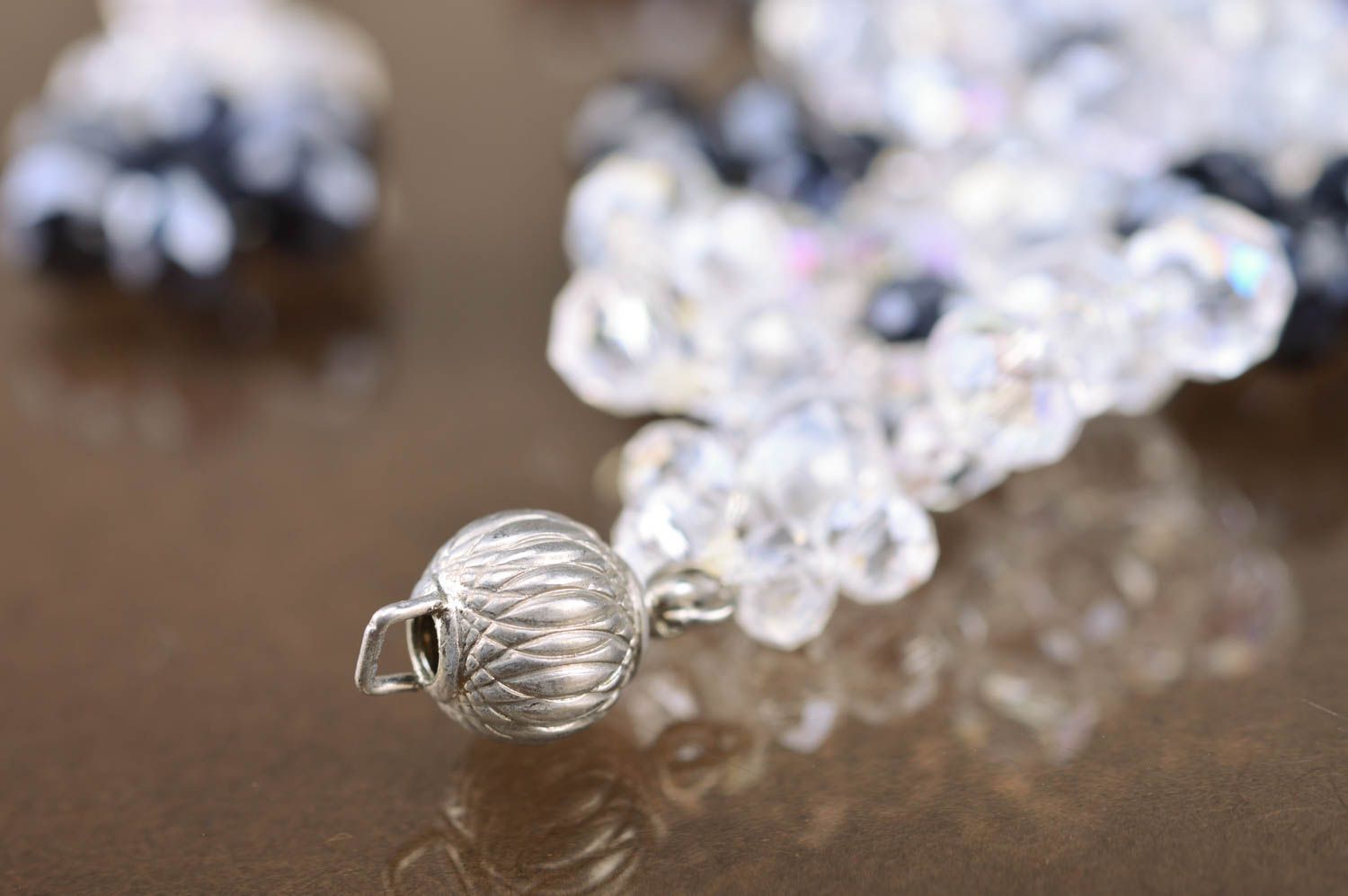 Bracelet en perles de cristal fait main large bijou original pour femme photo 4