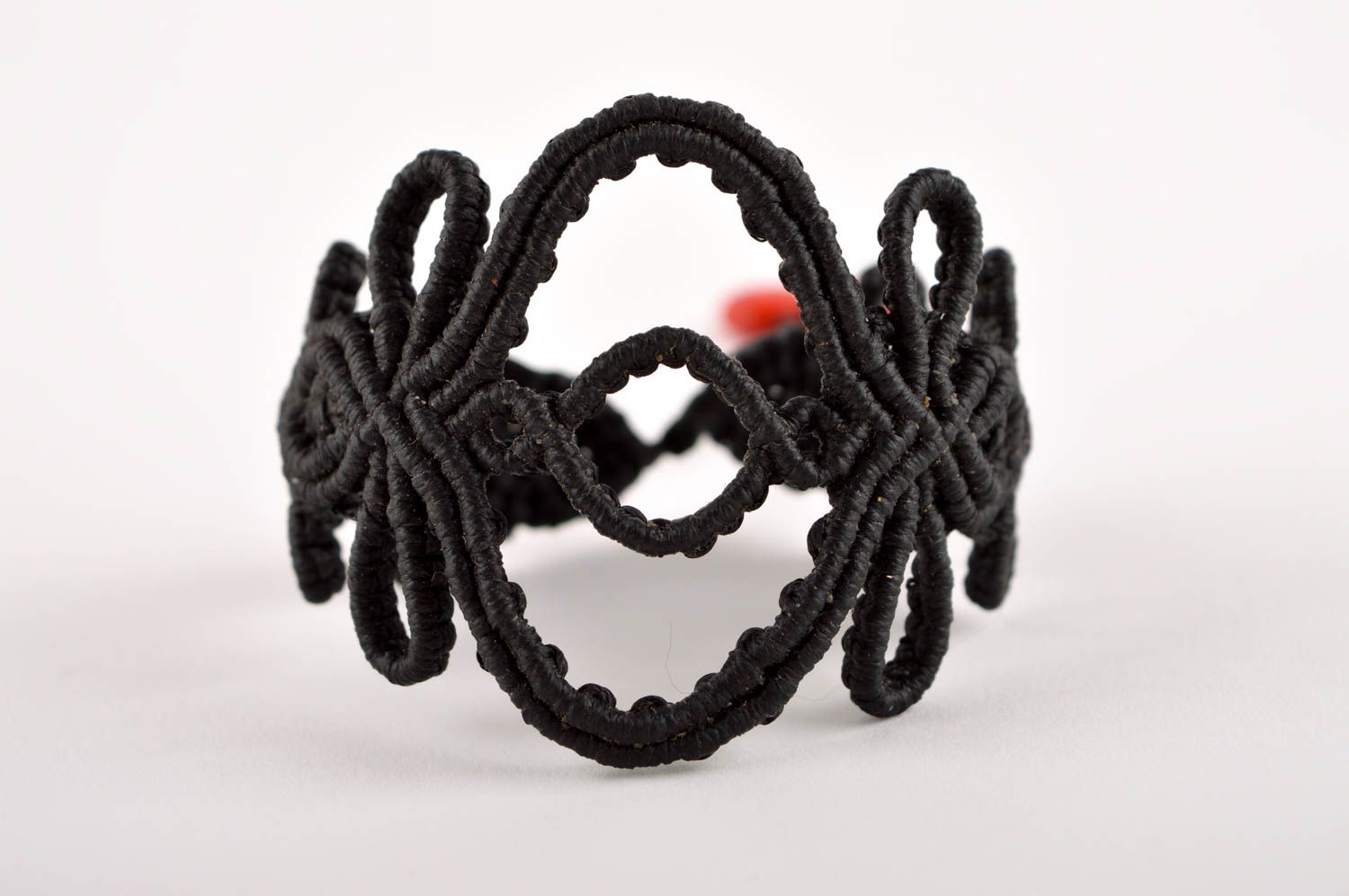 Модный браслет ручной работы браслет из ниток черный плетеный браслет с камнем фото 3