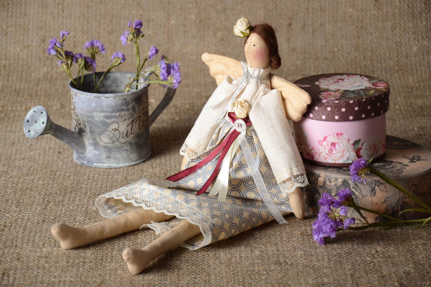Кукла ручной работы кукла из ткани мягкая кукла Ангел очень оригинальный  фото 1