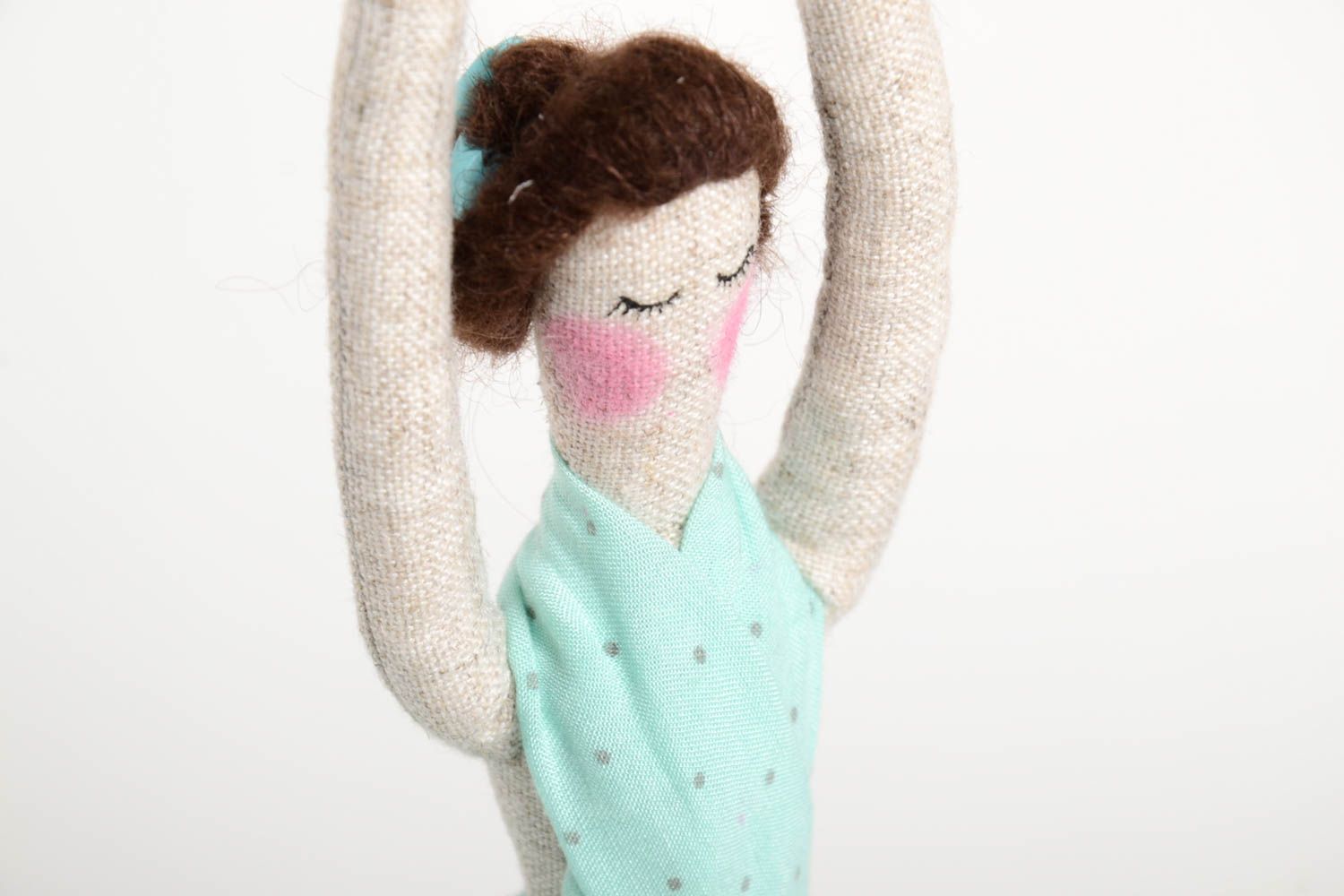 Handmade Designer Puppe Stoff Spielzeug künstlerische schöne Puppe Ballerina  foto 2