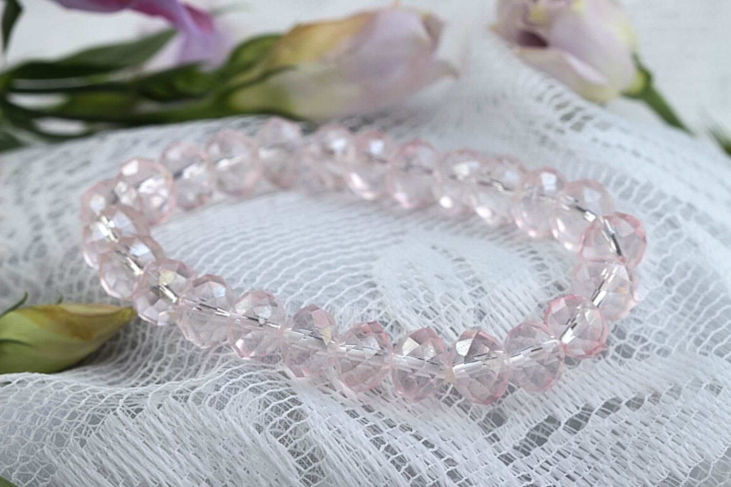 Beautiful handmade glass bracelet beaded bracelet glass art gifts for her photo 1