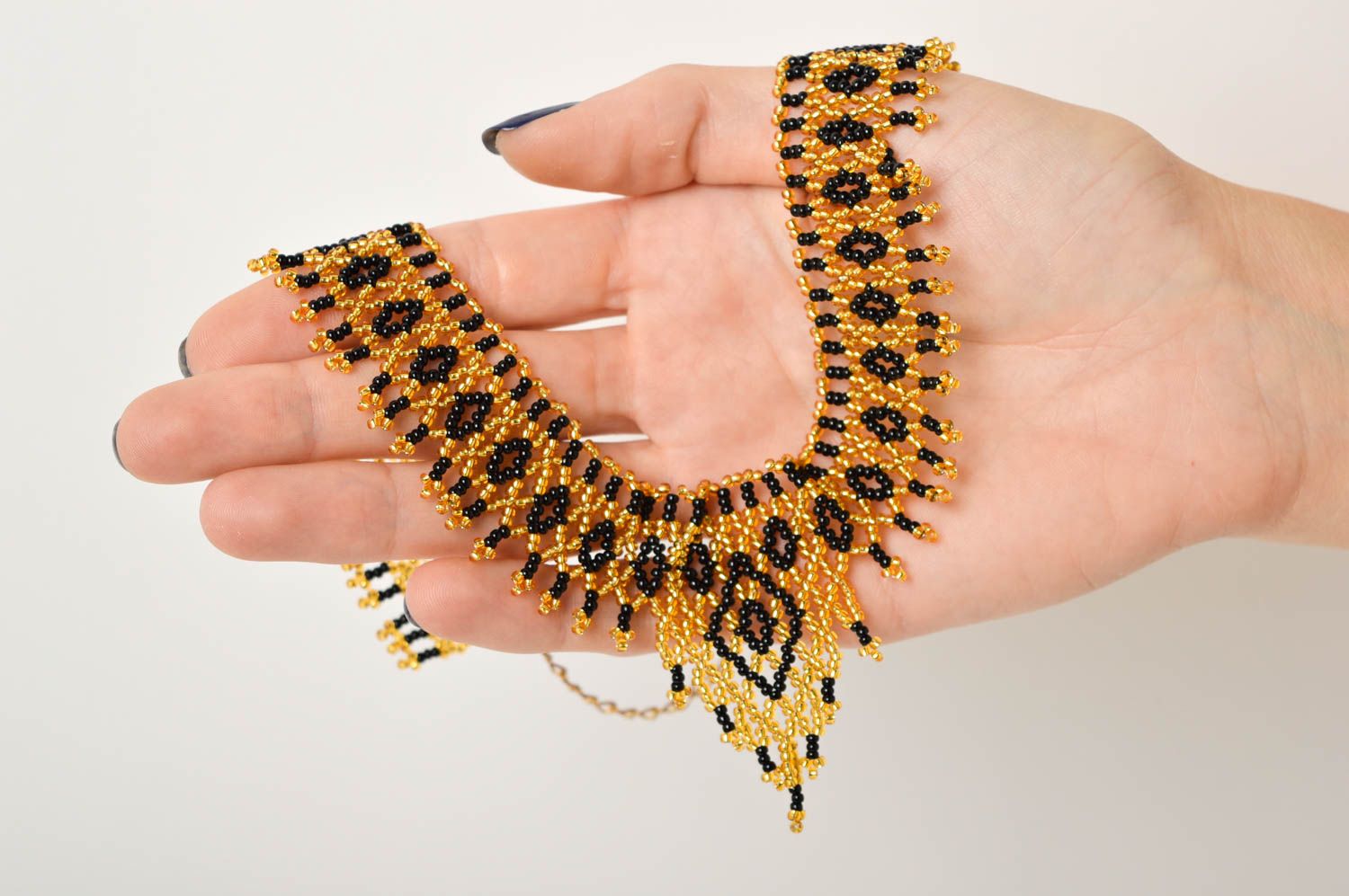 Ожерелье ручной работы украшение из бисера украшение на шею для женщин фото 2