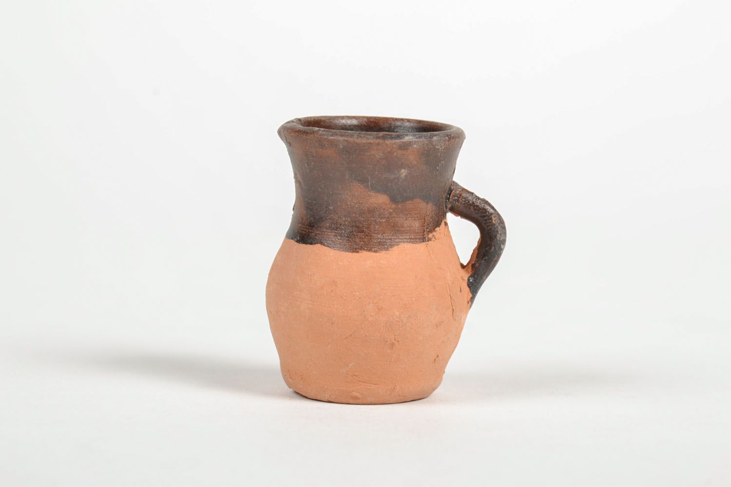 Handmade miniature clay pitcher for shelf or desk décor 0,04 lb photo 2