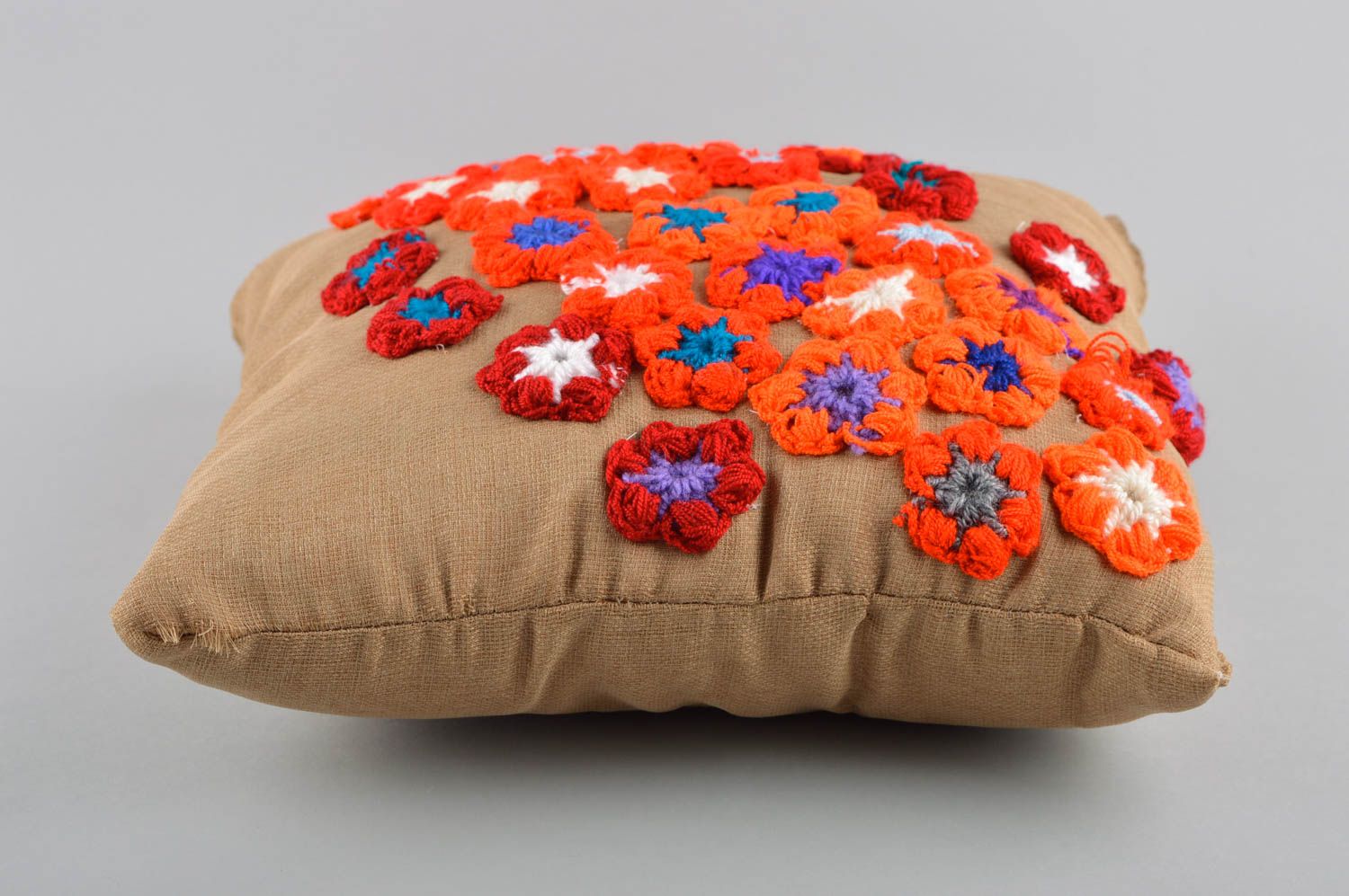 Подушка на диван хэнд мэйд декор для дома диванная подушка хлопковая с цветами фото 3