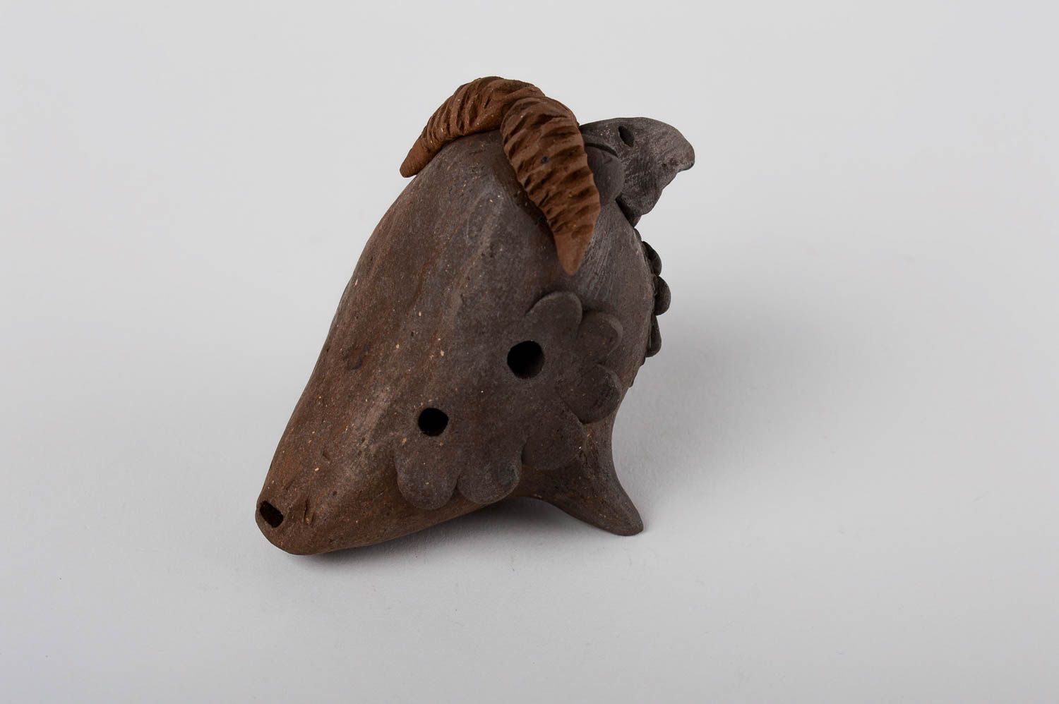 Ceramic whistle clay figurine handmade ethnic musical instruments home decor photo 4