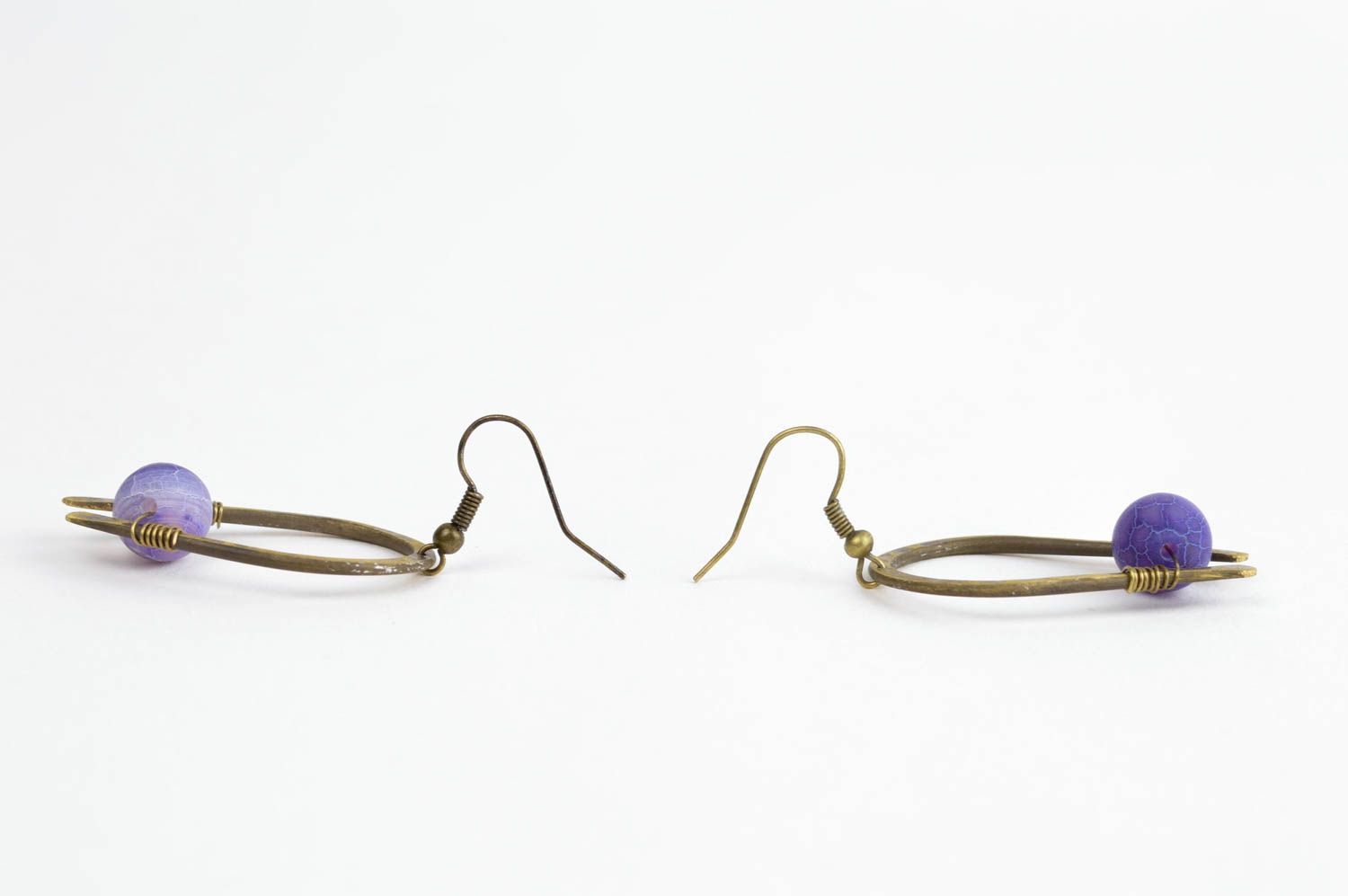 Long handmade metal earrings metal jewelry designs accessories for girls photo 2