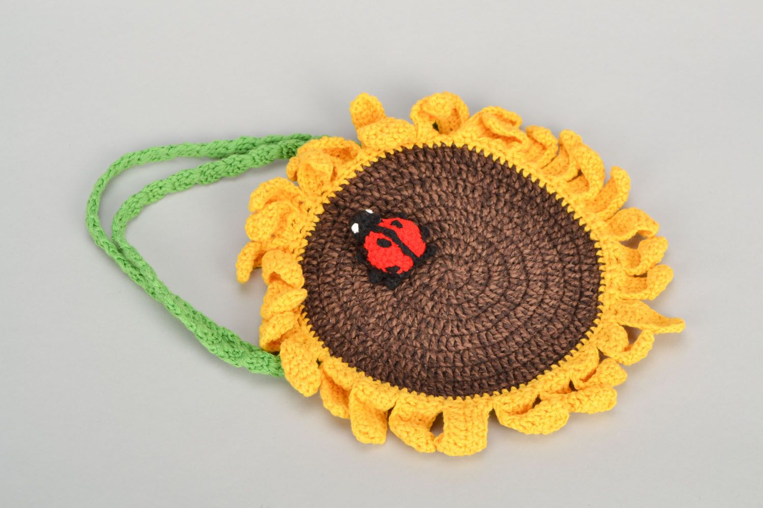 Gehäkelte Kindertasche Sonnenblume foto 2