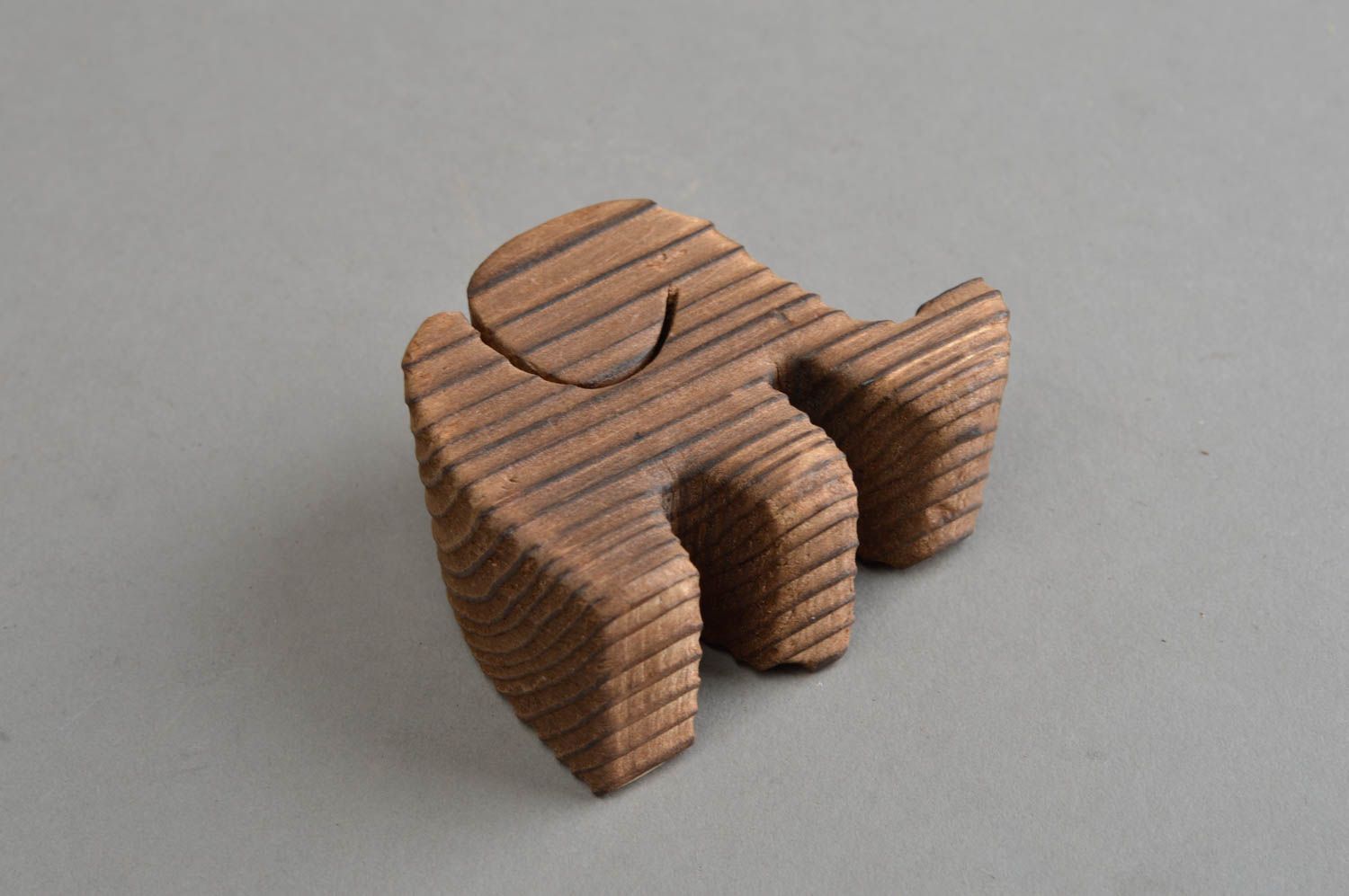 Figurine éléphant de petite taille en bois décorative faite main pour maison photo 4