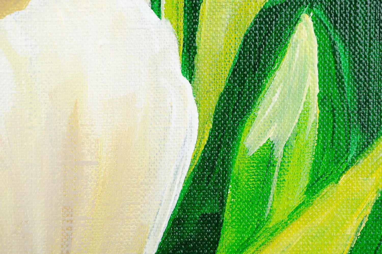Triptych made with acrylic paints Tulips photo 2