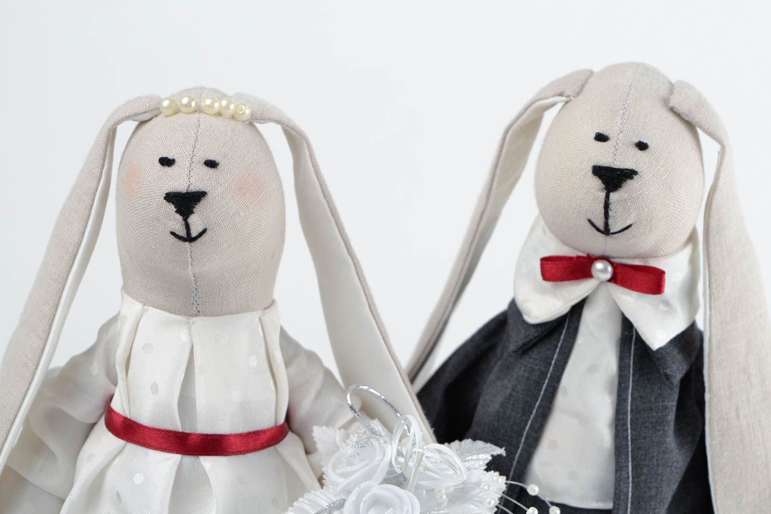Handmade Kuscheltiere Hasen Neugeheiratete Geschenke für Kinder Spielzeug Set foto 3