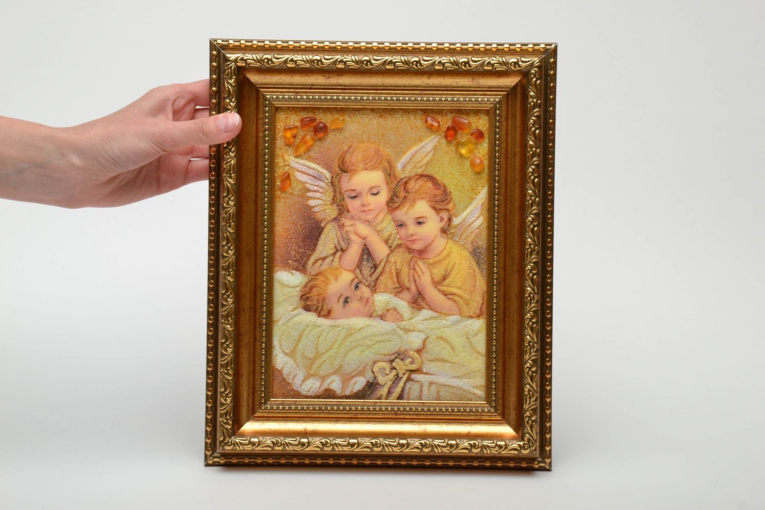Православная икона для ребенка из янтаря репродукция фото 6