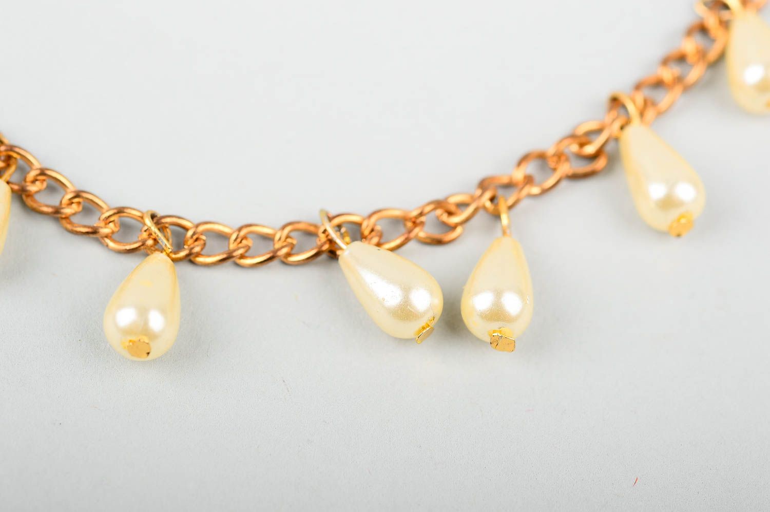 Damen Collier handgefertigt Schmuck Halskette Accessoire für Frauen goldfarben foto 4