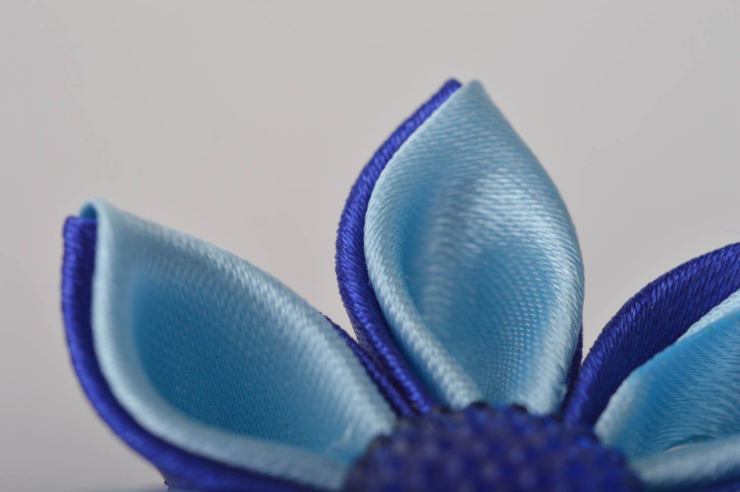 Unusual handmade textile barrette flower hair clip kanzashi flowers gift ideas photo 4