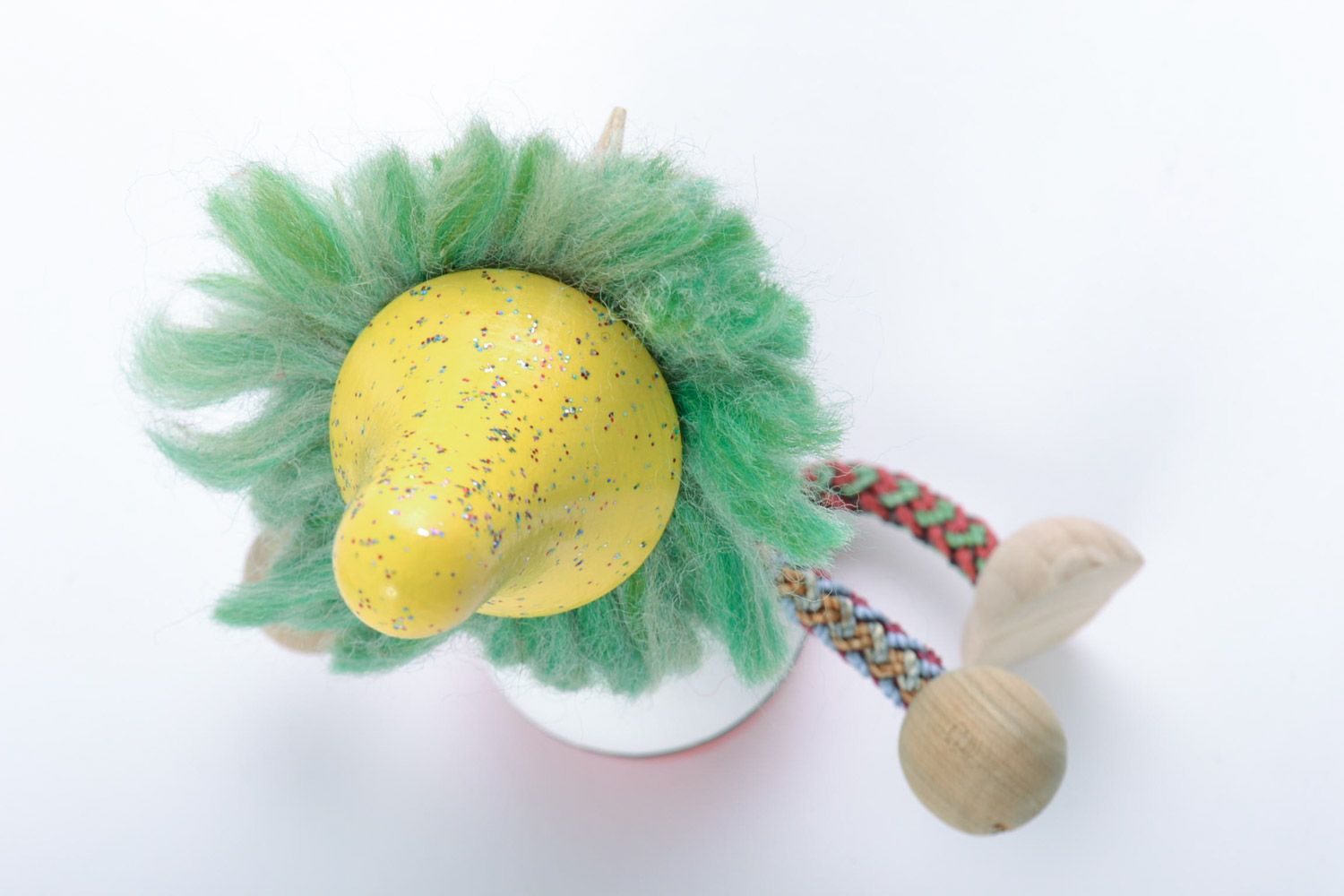 Деревянная игрушка клоун с острым носом ручной работы расписанная красками фото 4