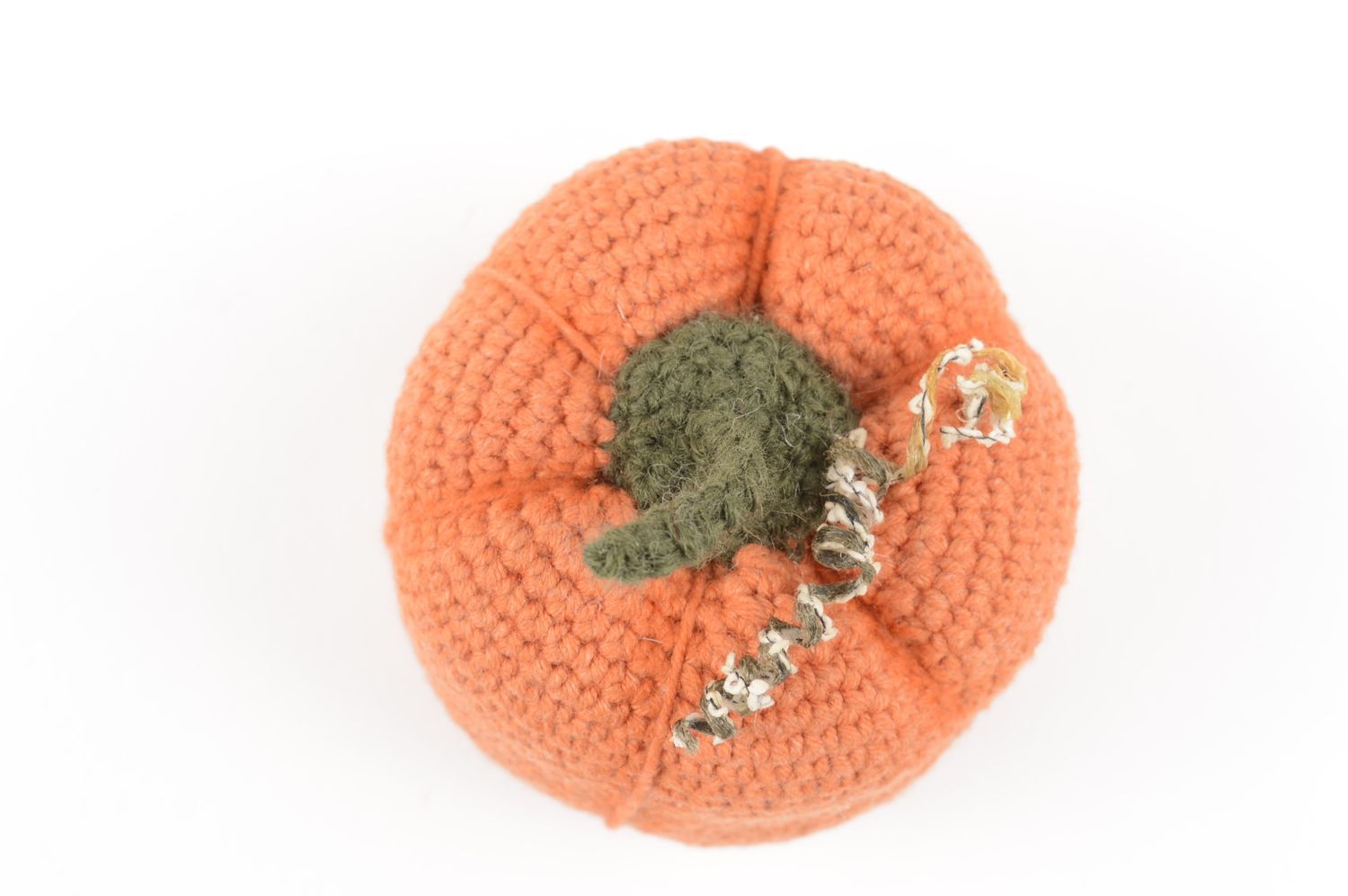 Peluche Citrouille au crochet Jouet fait main orange Décoration Halloween photo 4