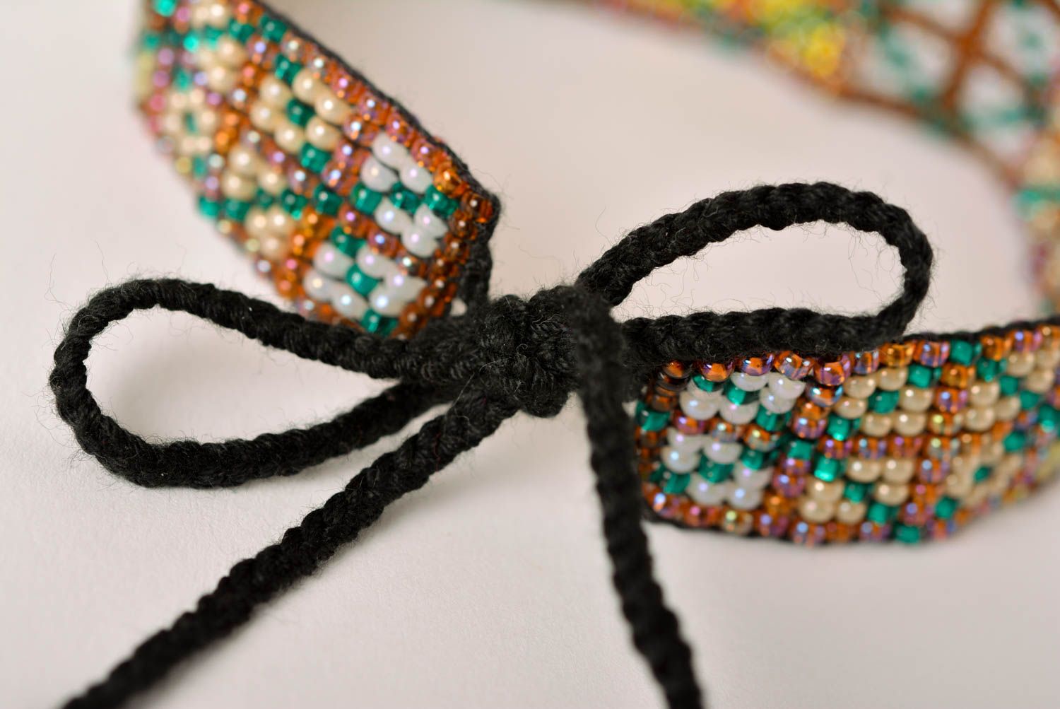 Black and green strand handmade beaded bracelet for girls photo 4