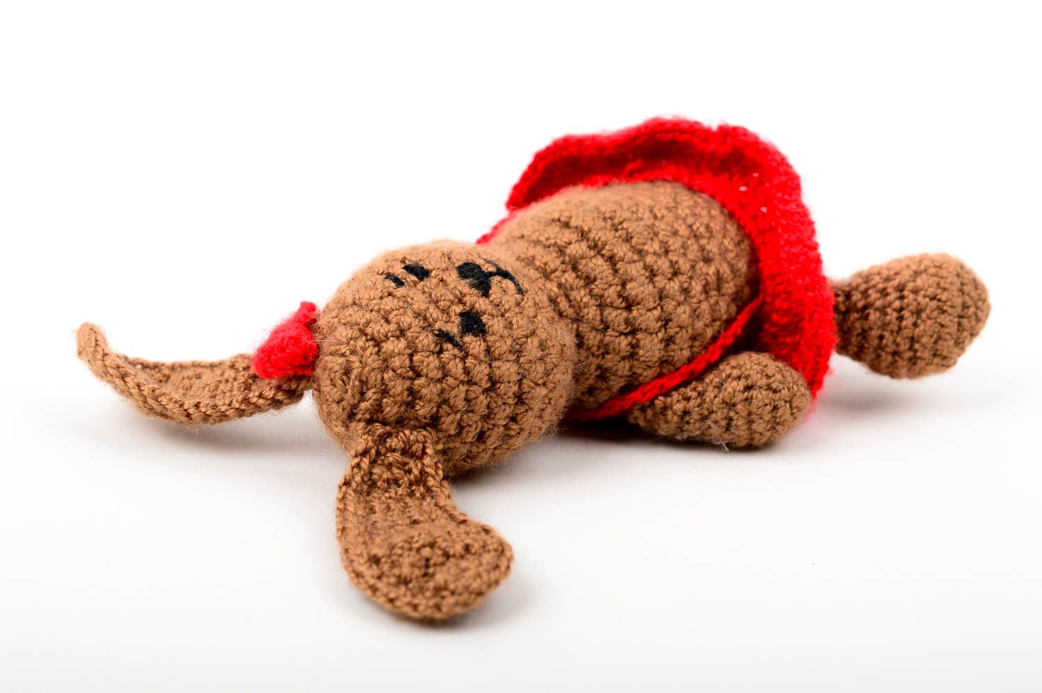 Doudou lapin fait main Jouet tricot en fils acryliques au crochet Cadeau enfant photo 3