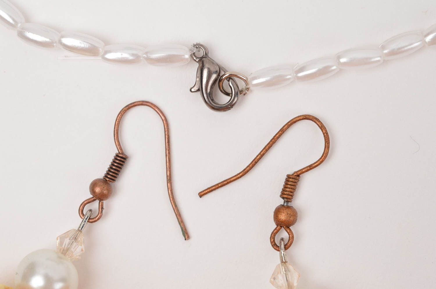 Handmade jewelry designer accessory wool necklace wool earrings gift ideas photo 4