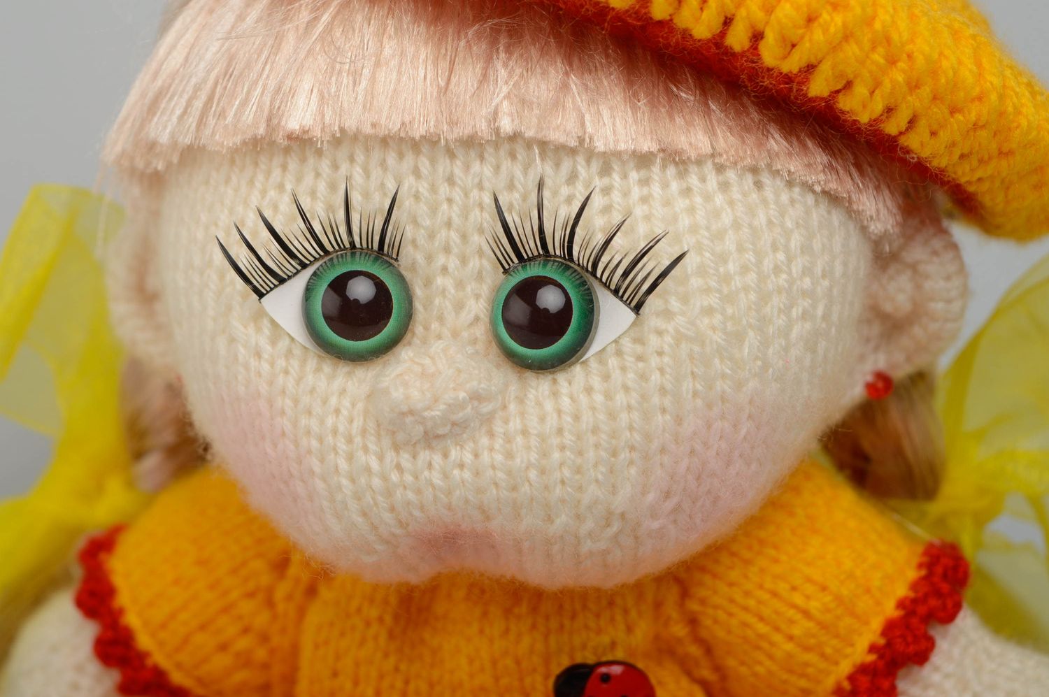 Handmade knit toy Girl photo 4