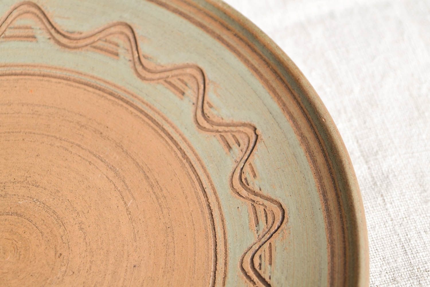 Handmade clay plate kitchen pottery handmade pottery eco friendly tableware photo 3
