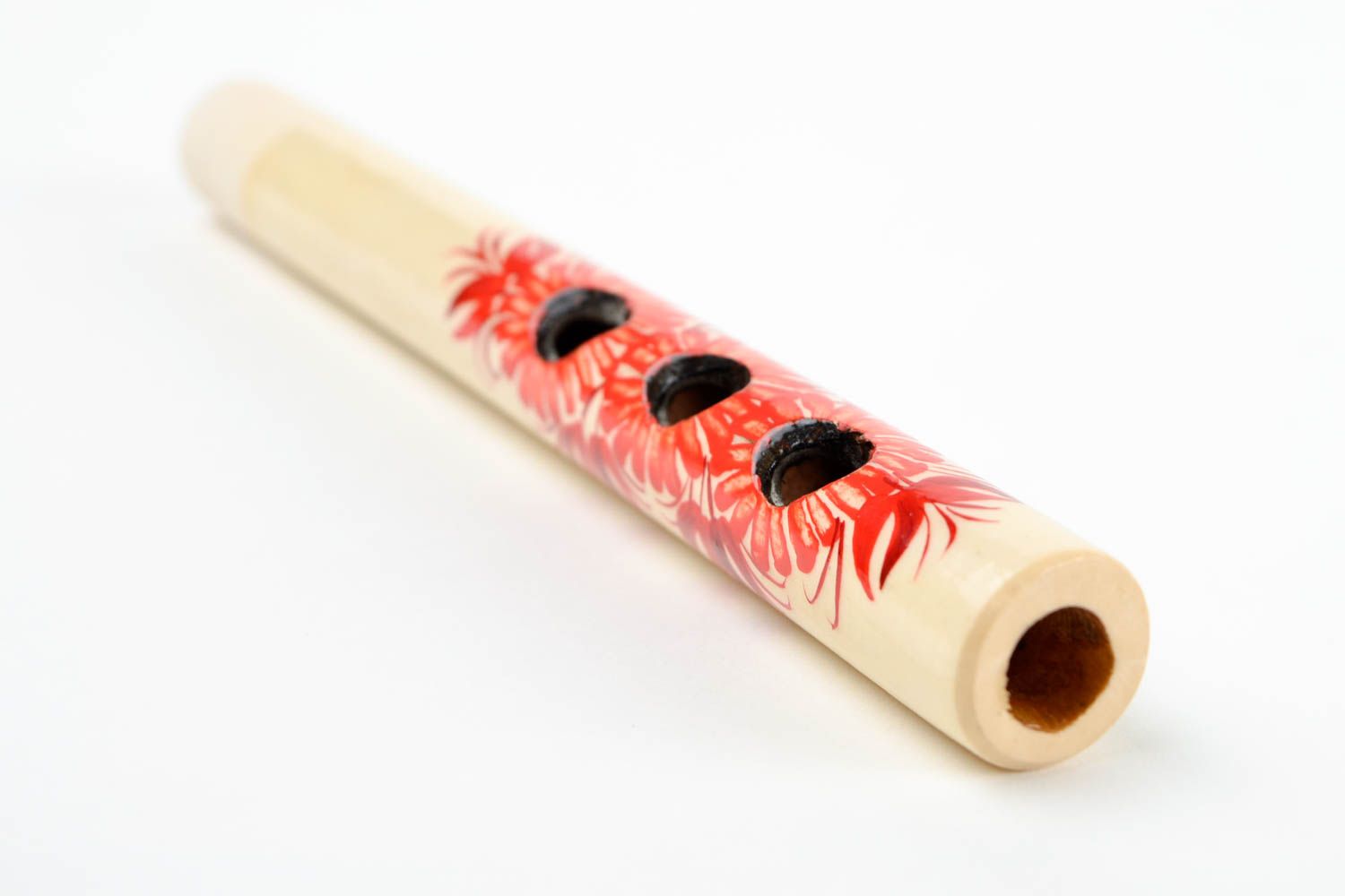 Flauta de madera hecha a mano caramillo instrumento musical regalo original foto 3