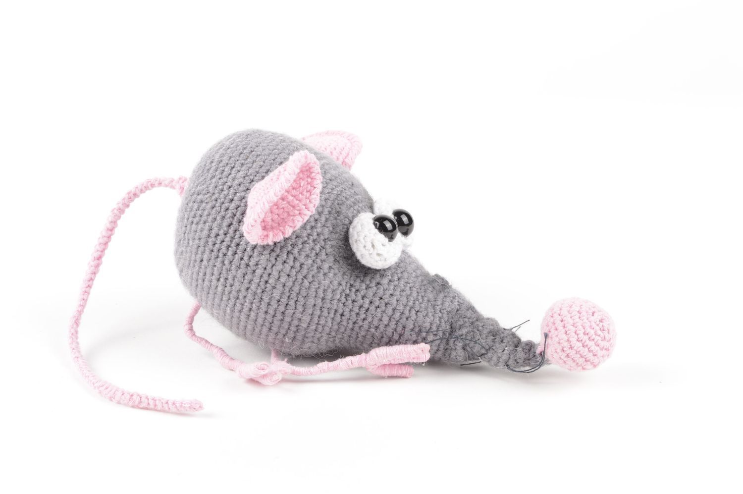 Handgemachtes Stoff Kuscheltier Maus Spielzeug in Grau Geschenk für Kinder schön foto 2