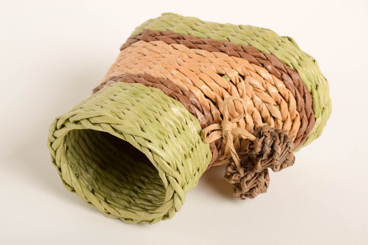 Bota para dulces hecha a mano cesta de mimbre de papel decoración de cocina  foto 3