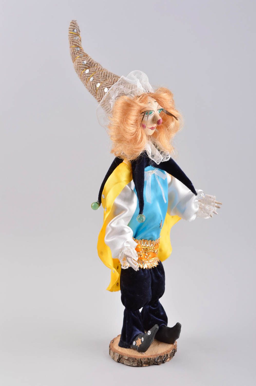 Кукла ручной работы авторская кукла интерьерная керамическая кукла Клоун фото 4