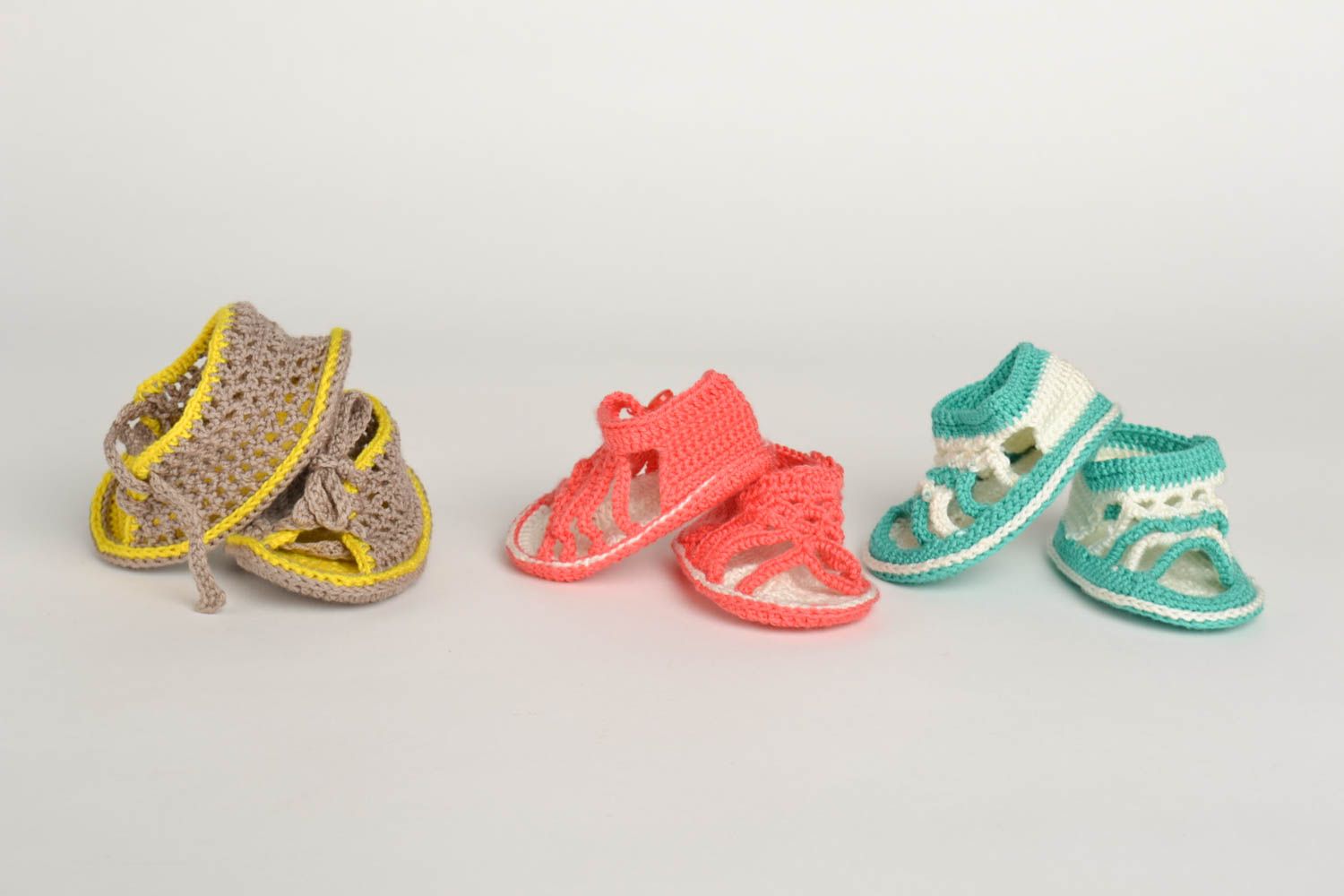 Handmade Gehäkelte Babyschuhe Sandalen Baby Geschenke für Kleinkinder Set foto 2