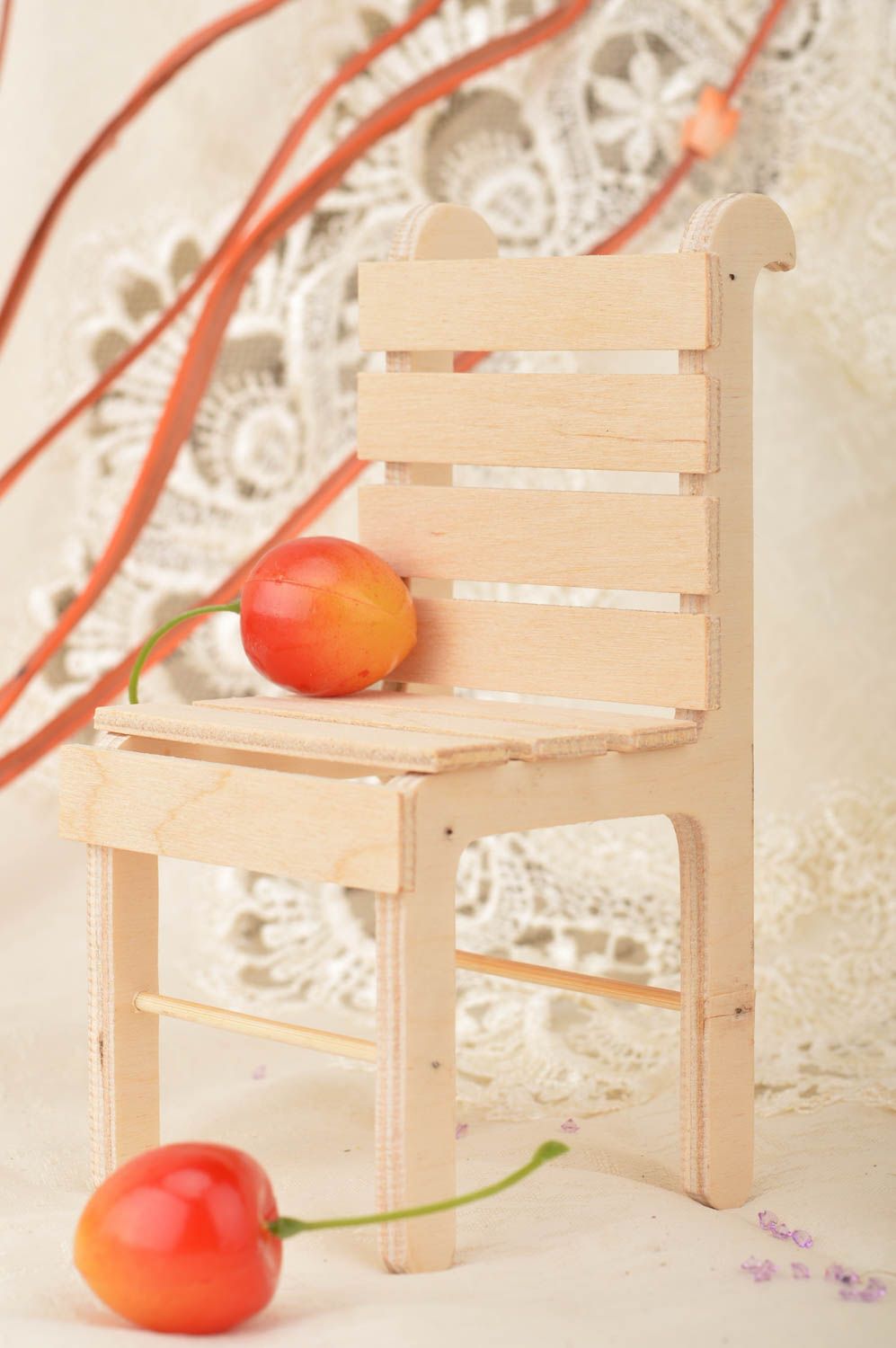 Small chair for dolls made of plywood handmade eco-friendly present for child photo 1