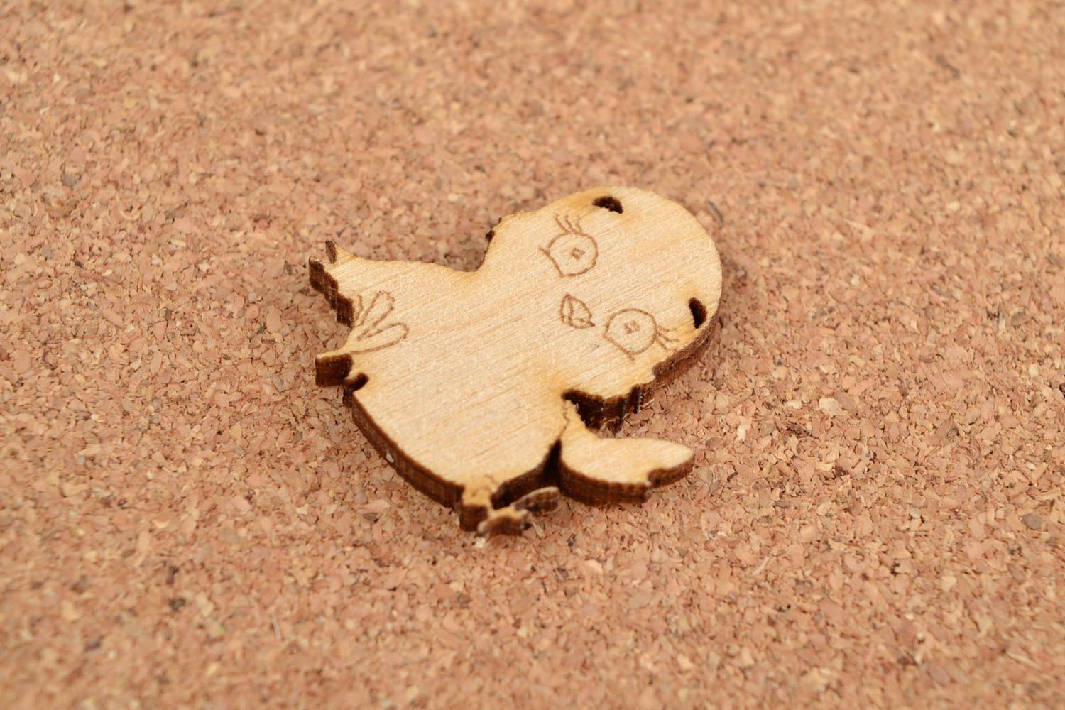 Handgemachte Miniatur Figur kleine Figur zum Bemalen Holz Rohling süßer Vogel foto 1