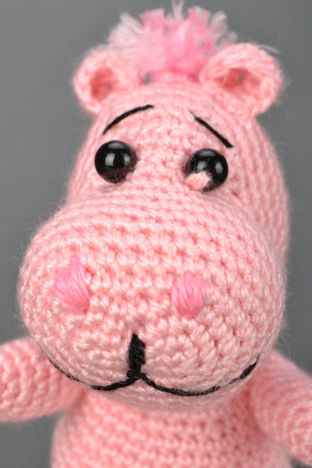 Jouet mou tricoté fait main Hippopotame photo 4