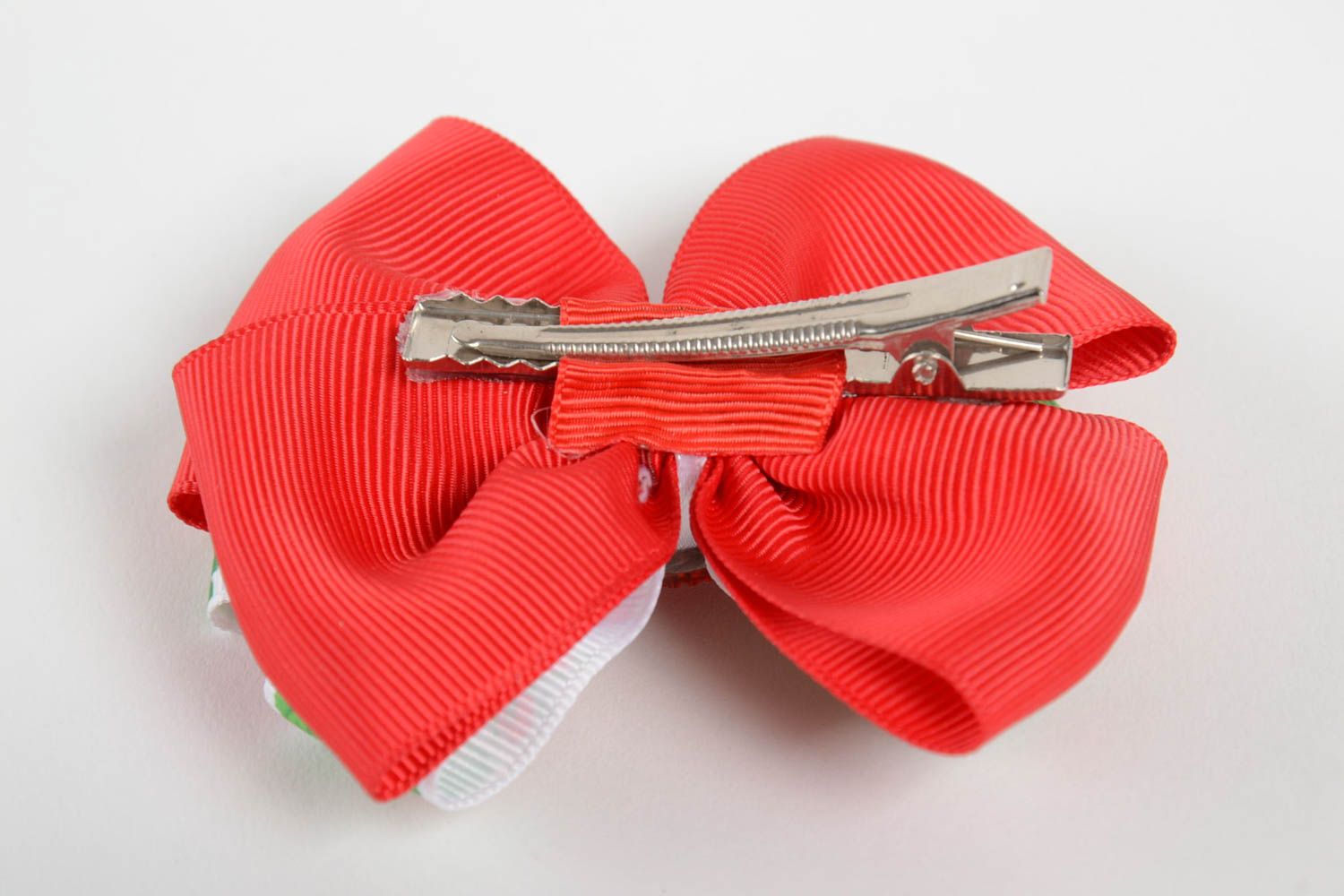Handmade satin ribbon bow hair clip homemade barrette hair bow gifts for her photo 3