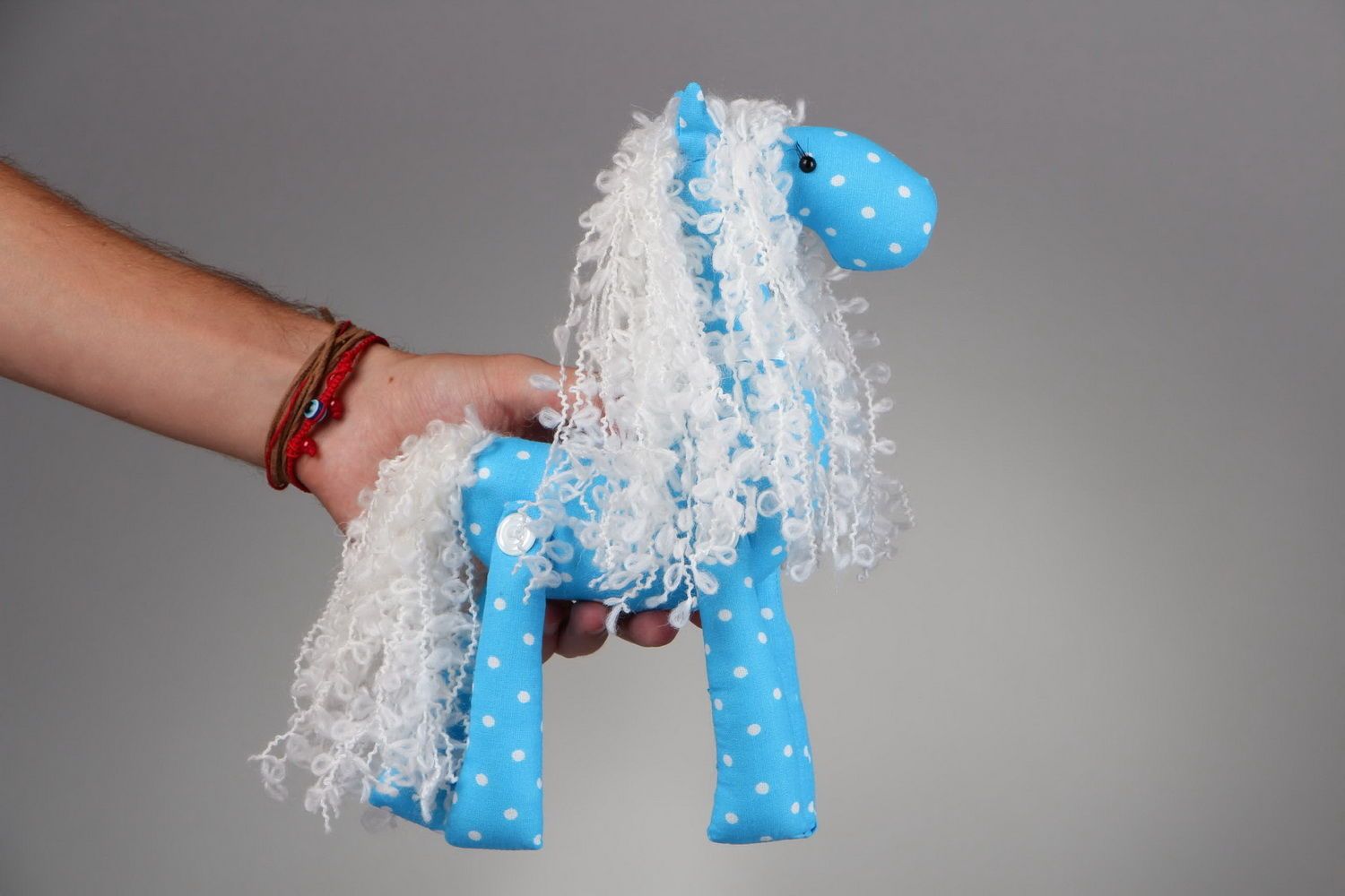 Brinquedo cavalo azul foto 4