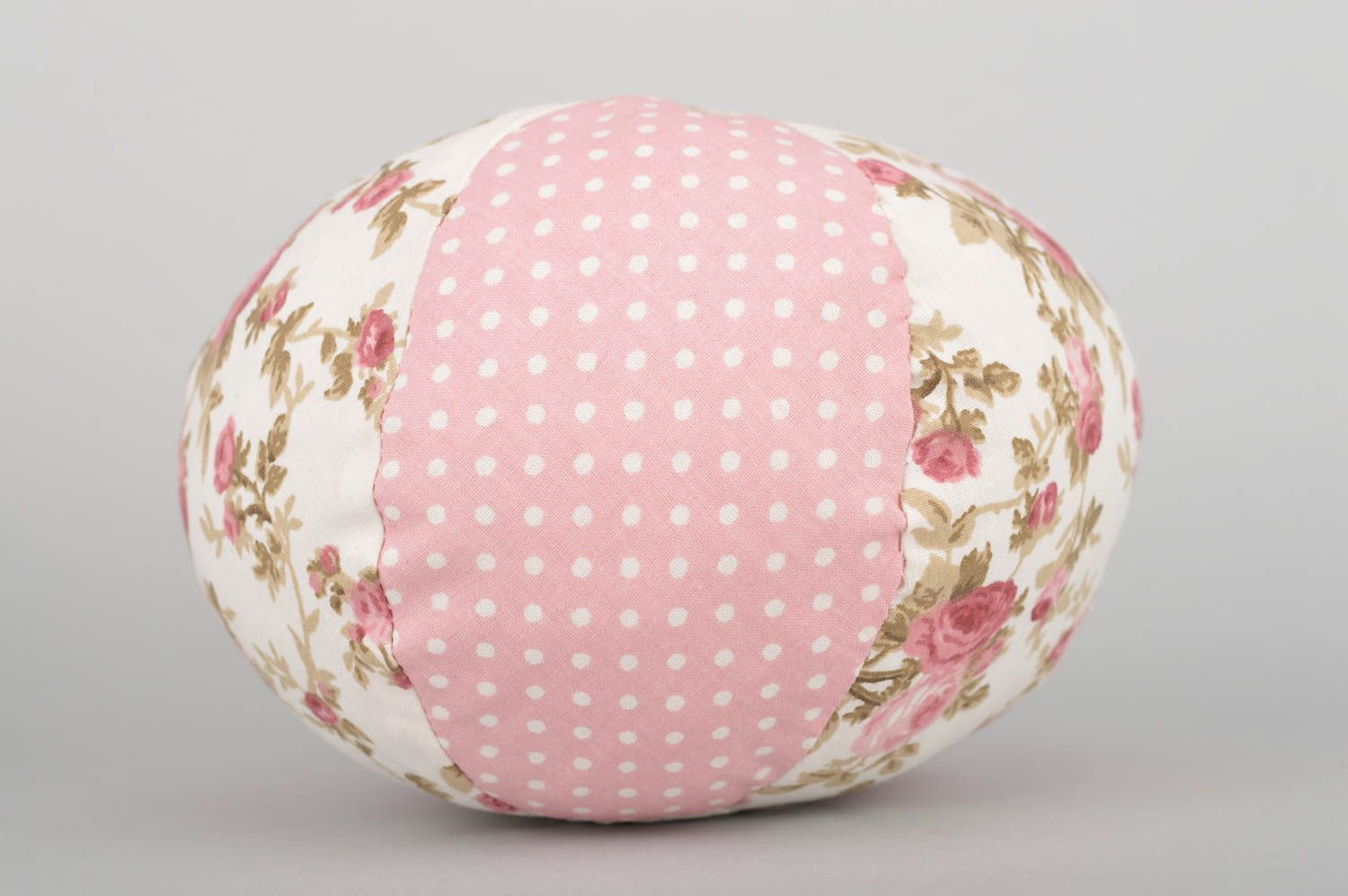 Beautiful gentle pink handmade fabric soft toy ball for children and interior photo 2