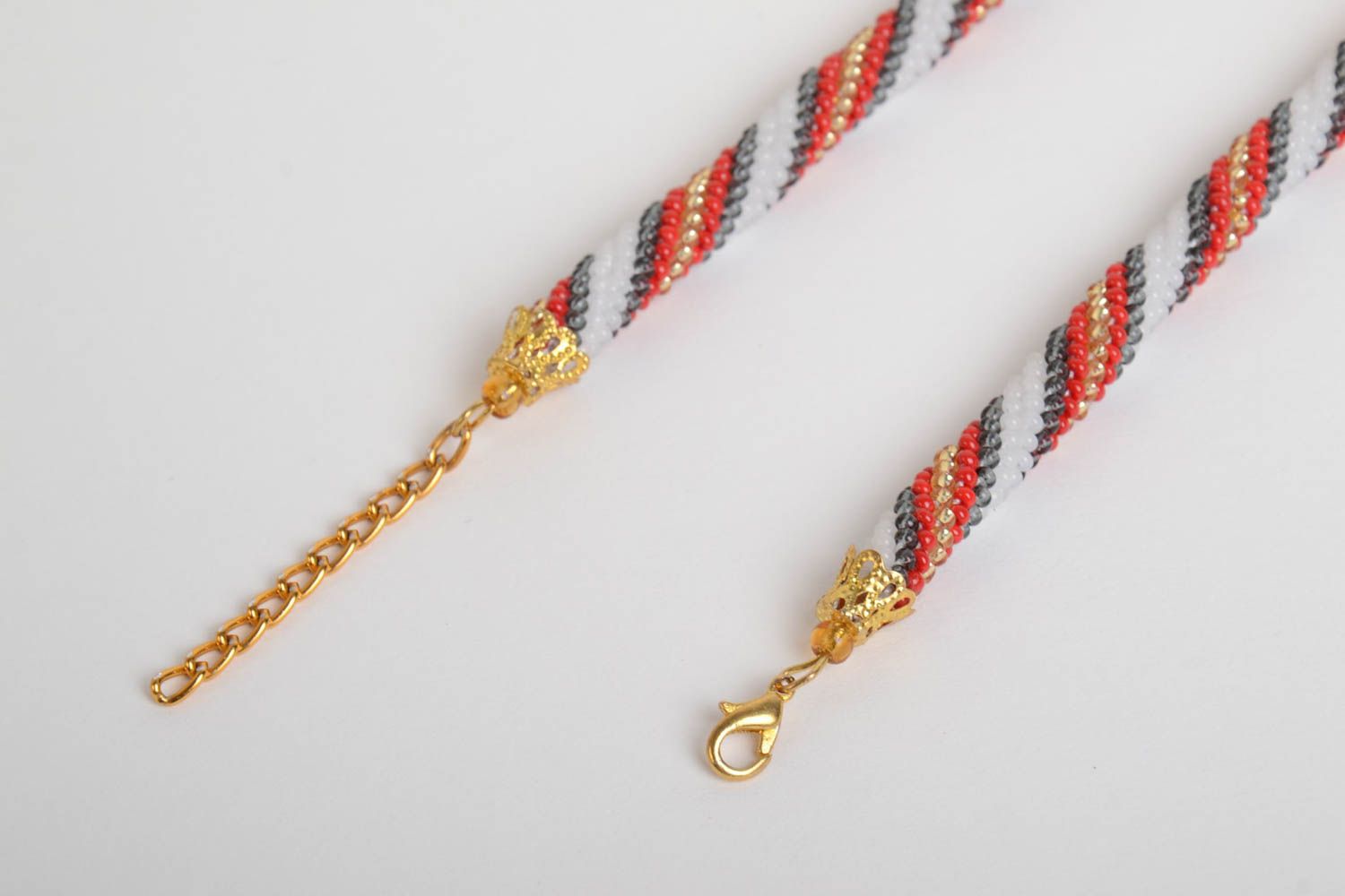 Handmade Schmuck aus Rocailles lange Halskette Damen Collier schön lang foto 3