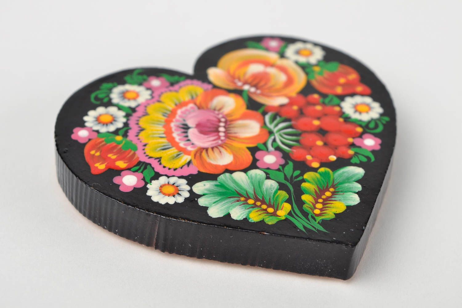 Handmade fridge magnet stylish wooden souvenir unusual cute heart magnet photo 4