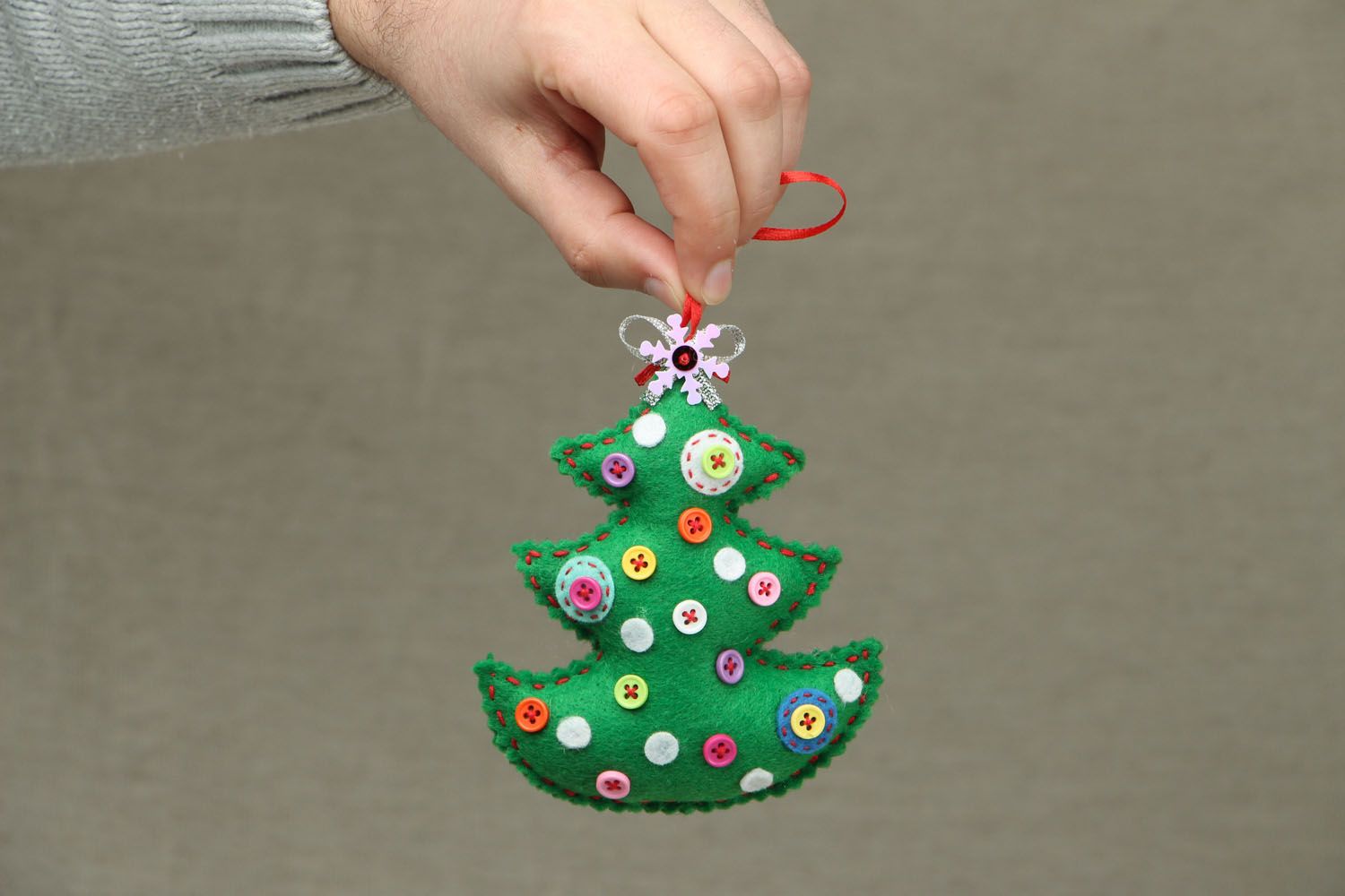 Brinquedo para Árvore de Natal feito à mão Botões  foto 4