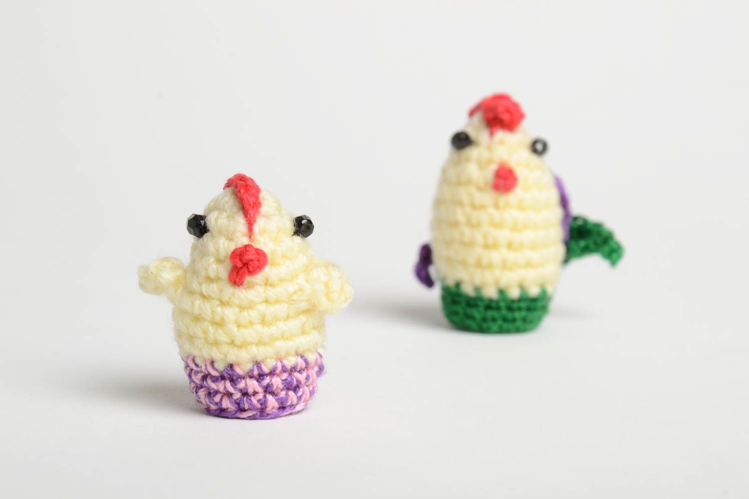 Crocheted toys soft toys chickens handmade children present cute toys photo 3