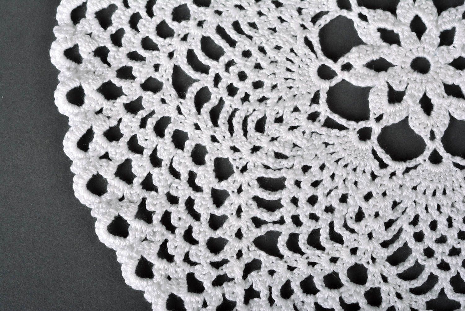 Handmade designer home napkin crocheted kitchen textile openwork napkin photo 3