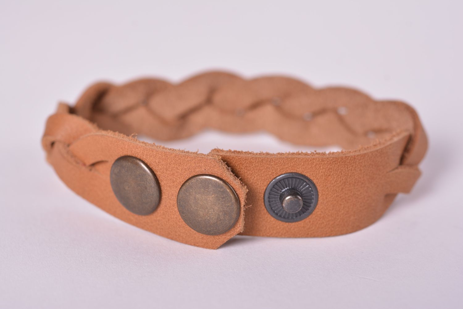 Leather bracelet leather accessory handmade leather bracelet unusual jewelry photo 3
