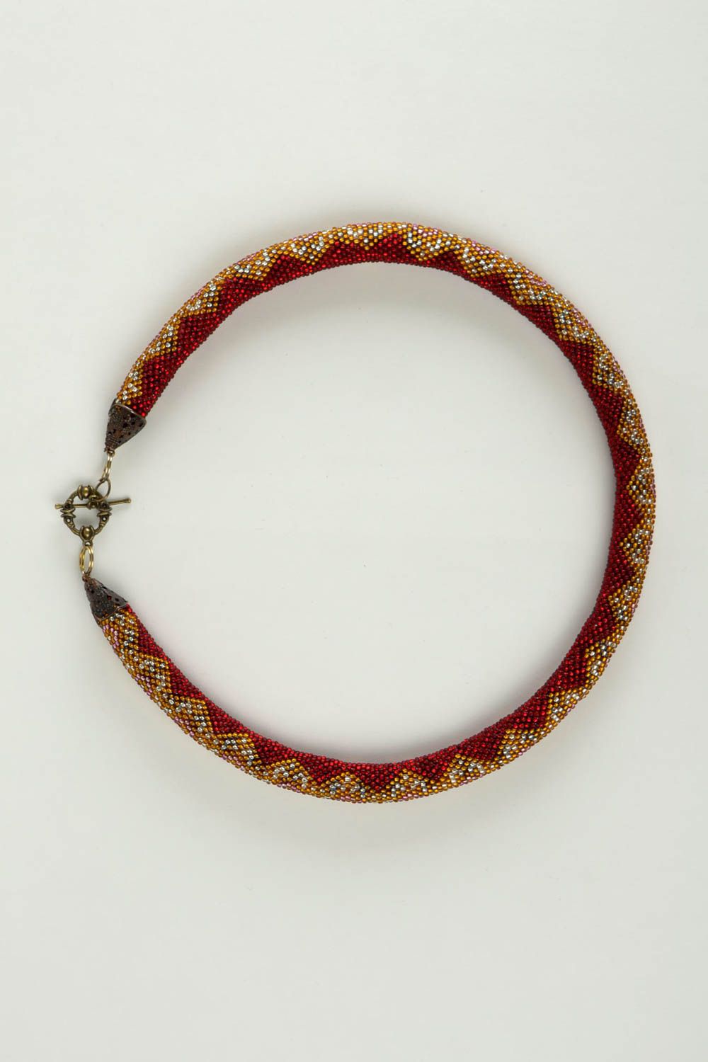 Collier spirale Bijou fait main perles de rocaille serpent Cadeau pour femme photo 4