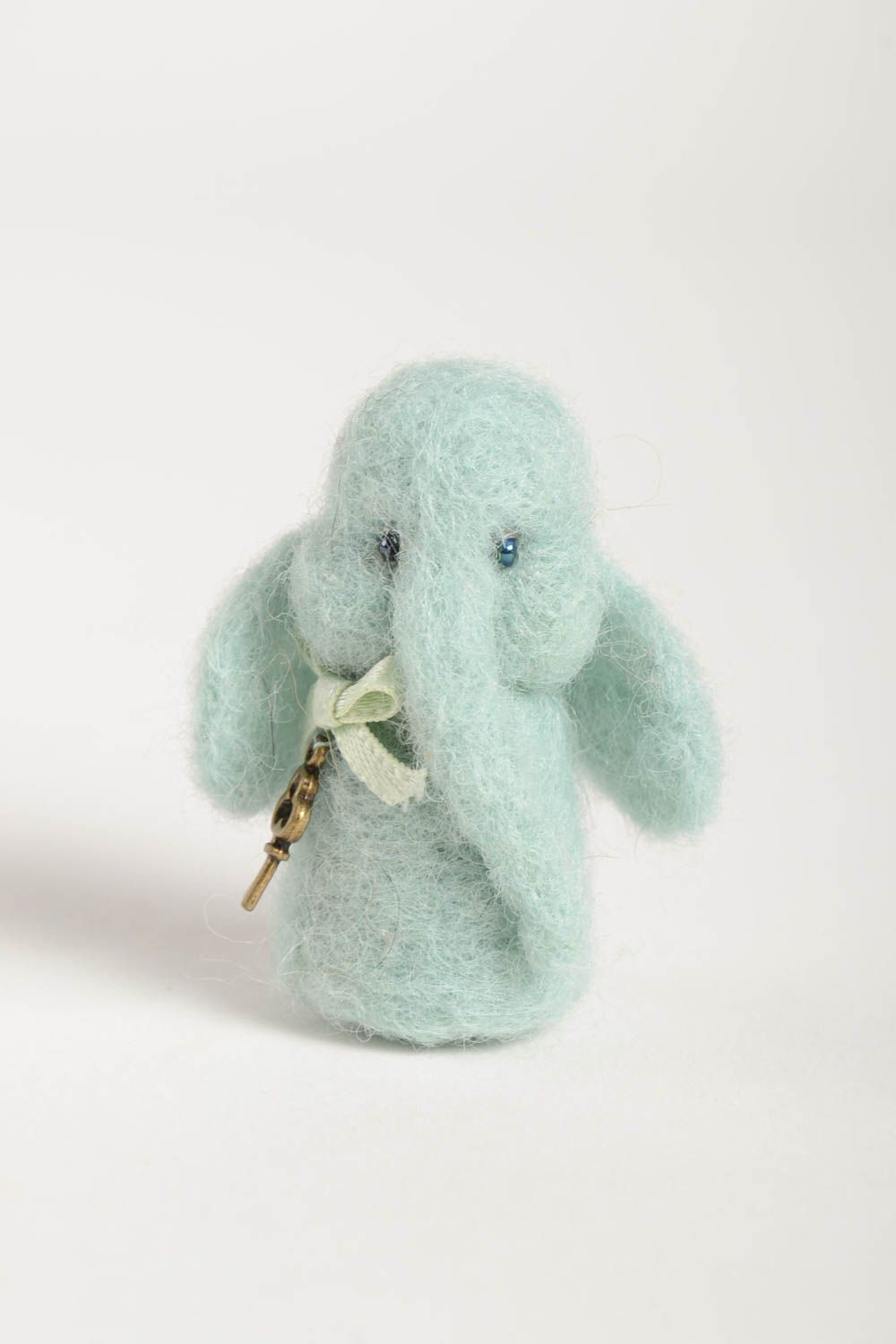 Handmade blaues Kuscheltier Elefant Filz Spielzeug Geschenk für Kinder  foto 5