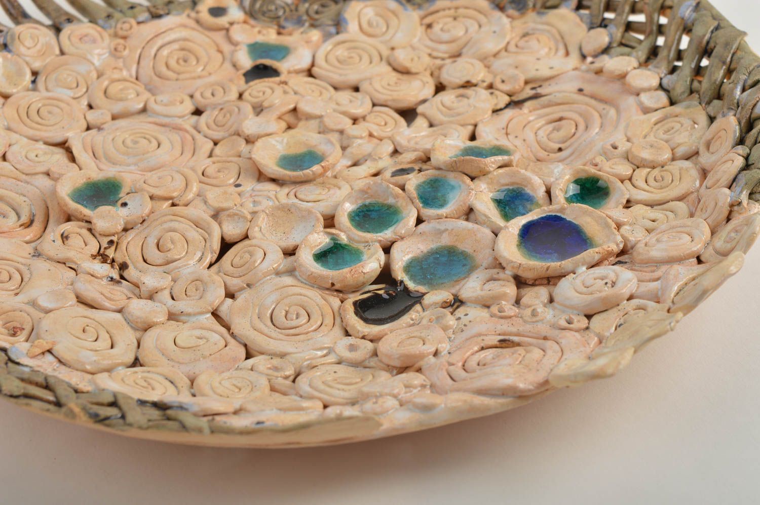 Wandteller Keramik handmade ungewöhnliche Deko zum Aufhängen Wanddeko Ideen foto 4