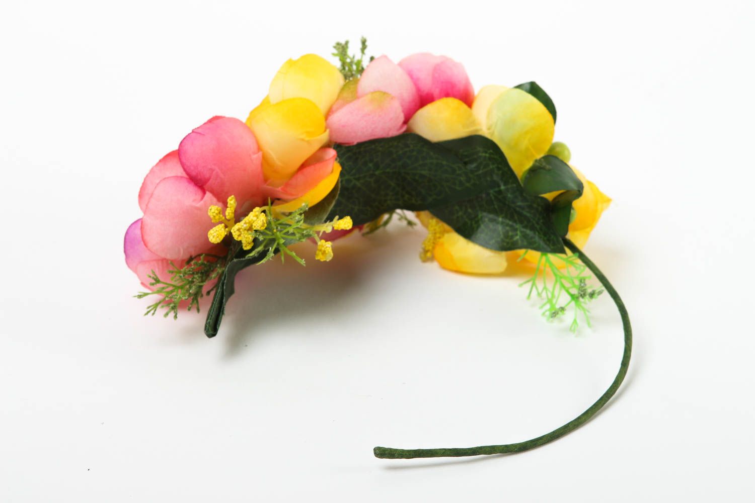 Vincha artesanal con flores bisutería para el pelo regalo original para mujer foto 4