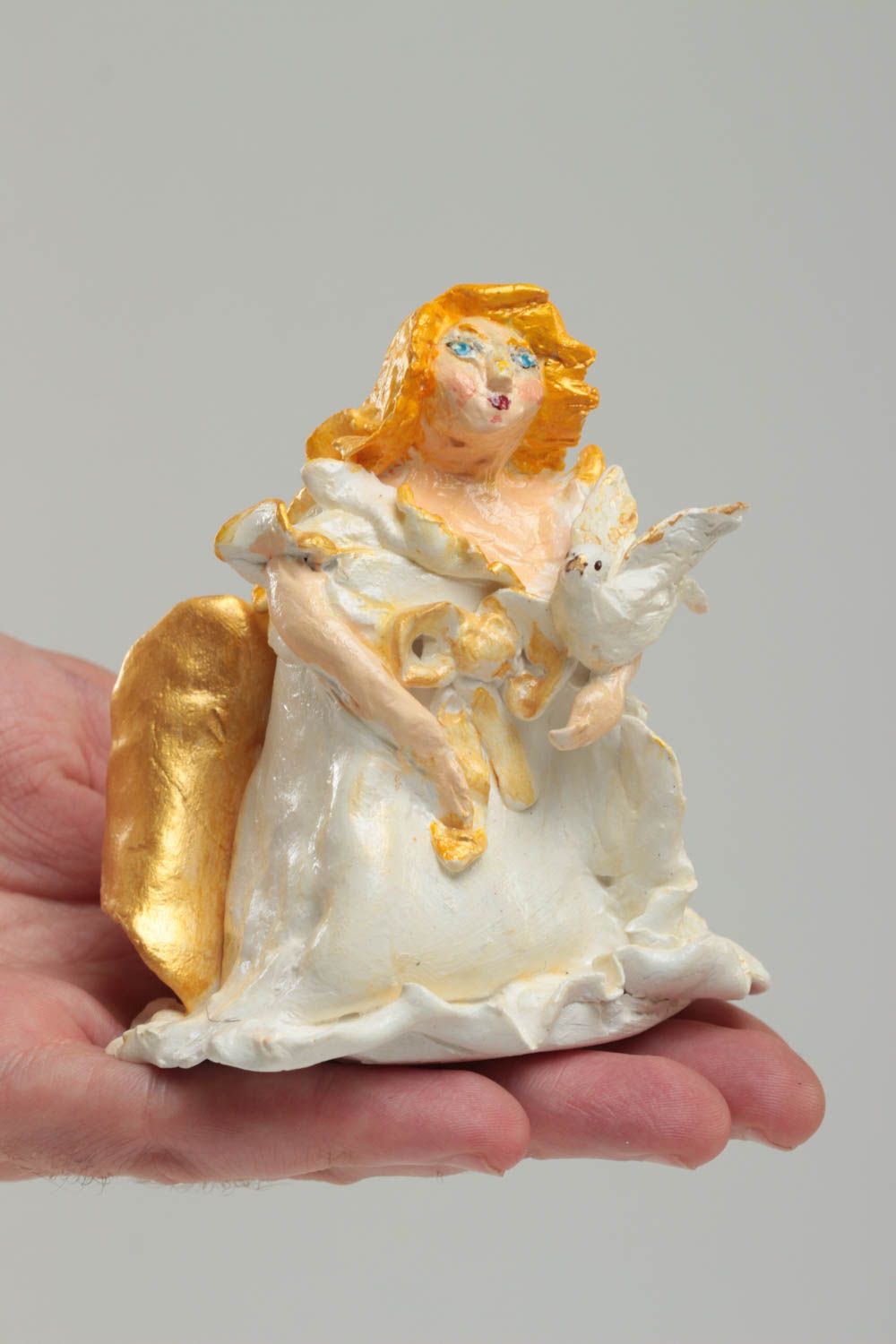 Figurine décorative faite main originale en argile polymère peinte souvenir Ange photo 5