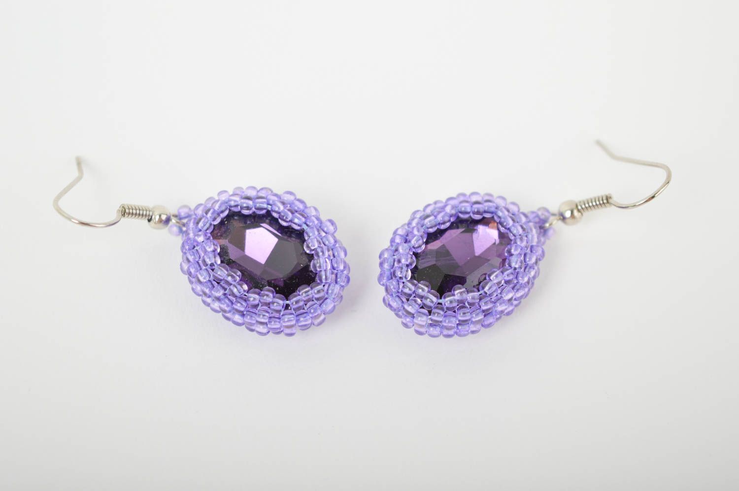 Stylish handmade beaded earrings cute crystal earrings beautiful jewellery photo 5