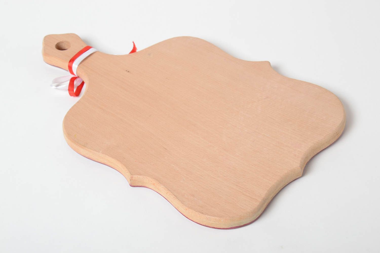 Разделочная доска в технике декупаж деревянная ручной работы Красные маки фото 3